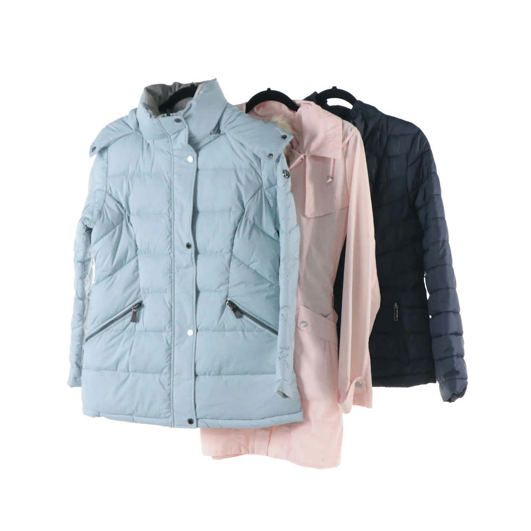 Calvin Klein and CISONO Puffer Jackets with Cole Haan Hooded Trench Jacket