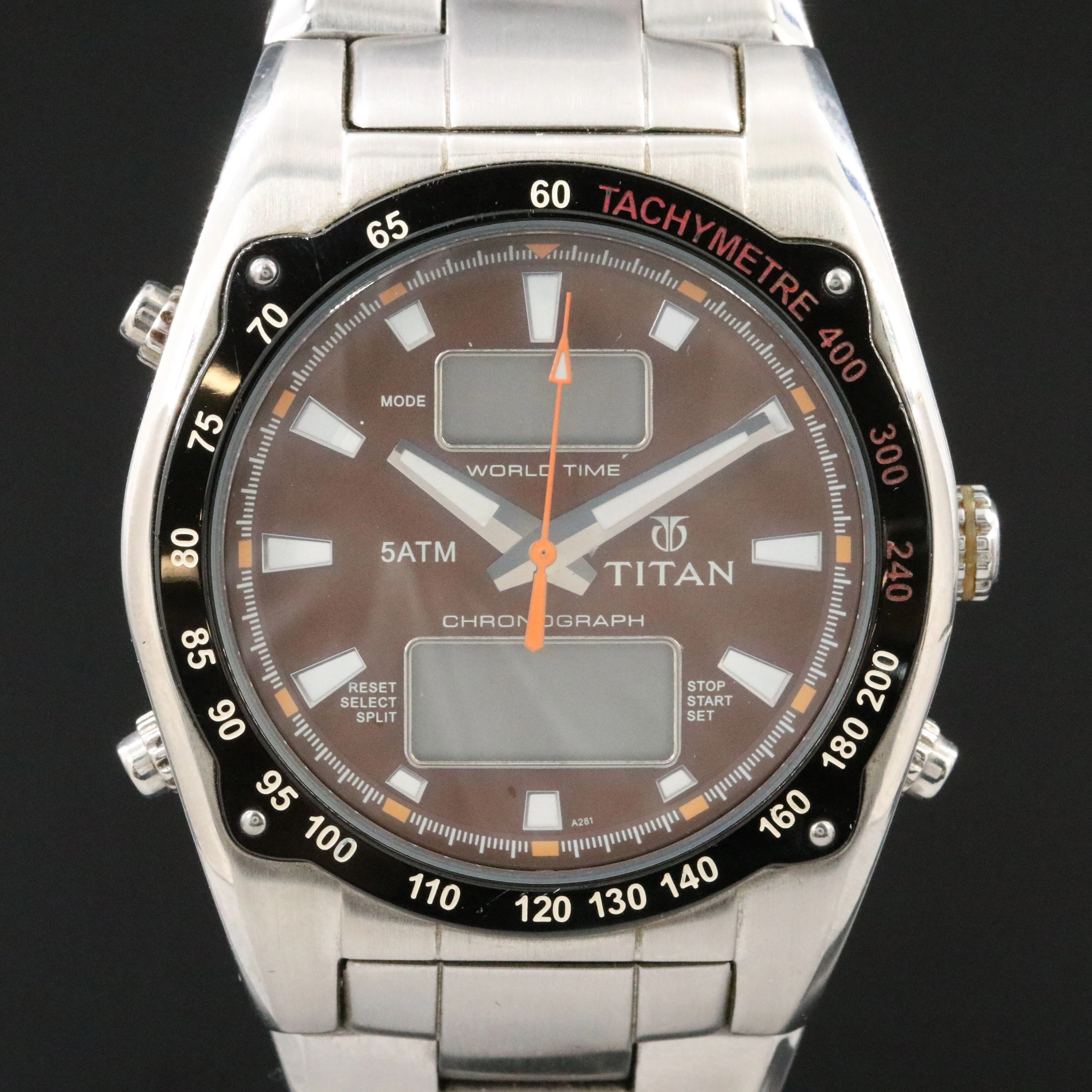 Titan Octane Digital-Analog Stainless Steel Sports Watch