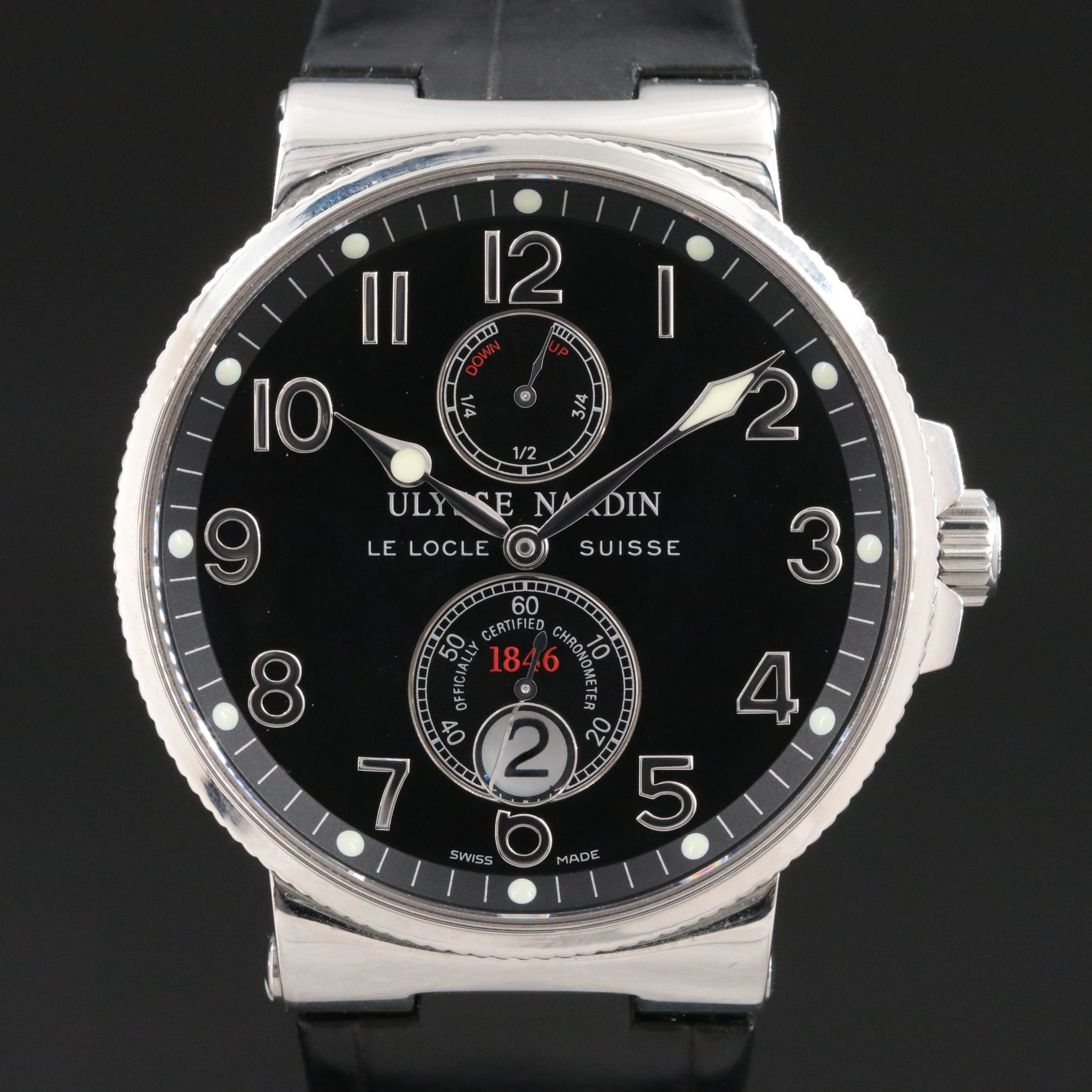 Ulysse Nardin Maxi Marine Chronometer 41mm Steel Watch 263.66