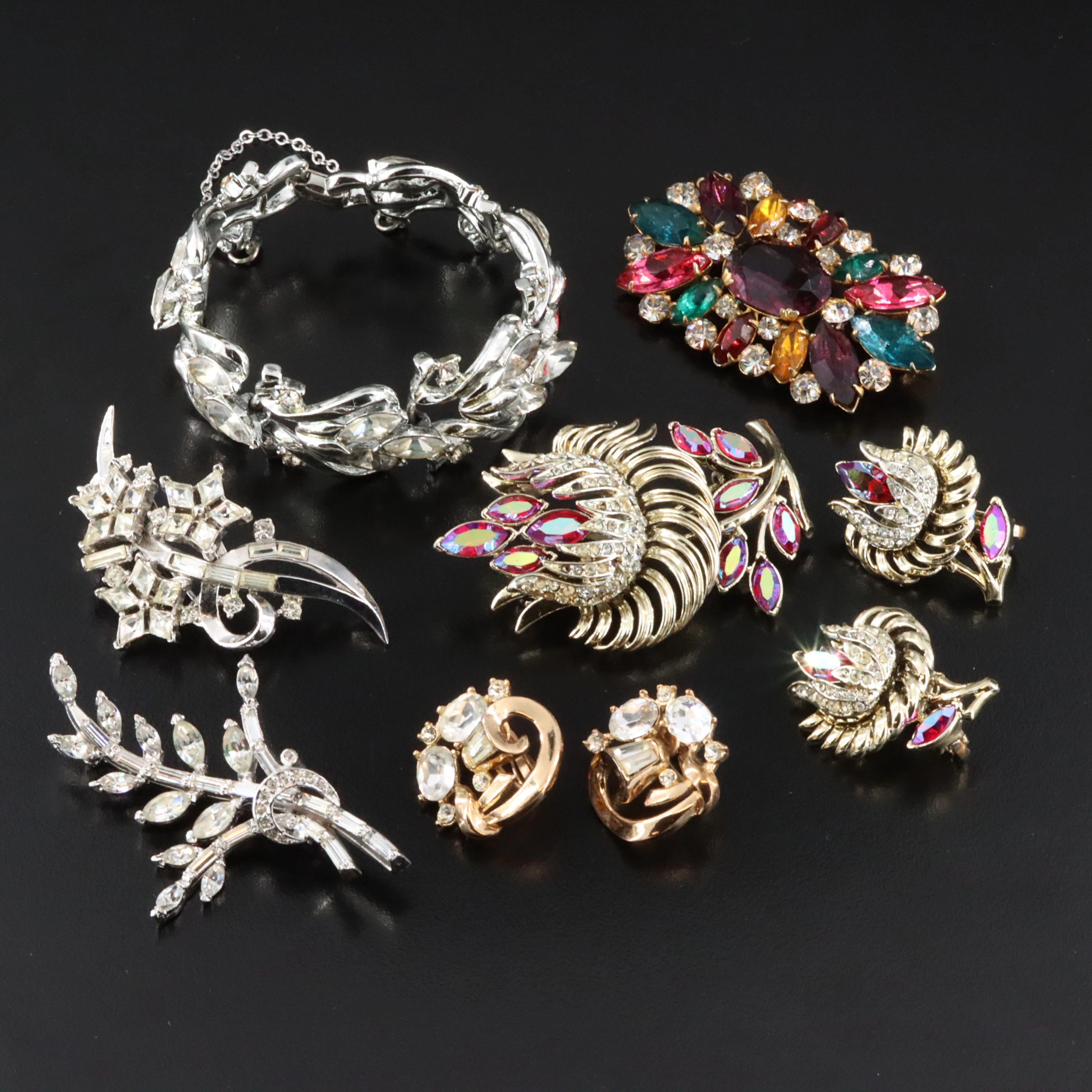 Trifari and Coro Featured in Vintage Rhinestone Jewelry