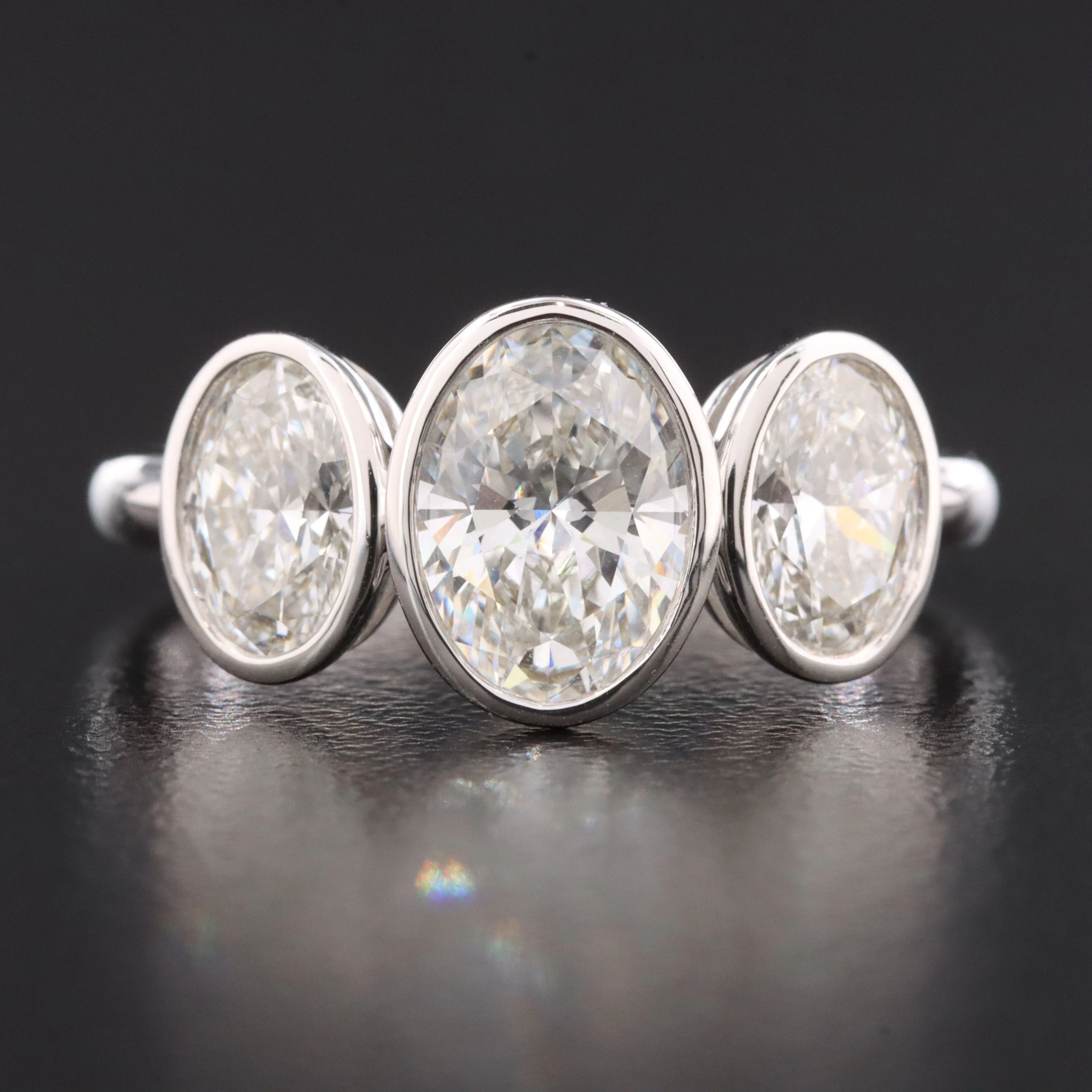 14K 2.00 CTW Lab Grown Diamond Three Stone Ring with IGI Report