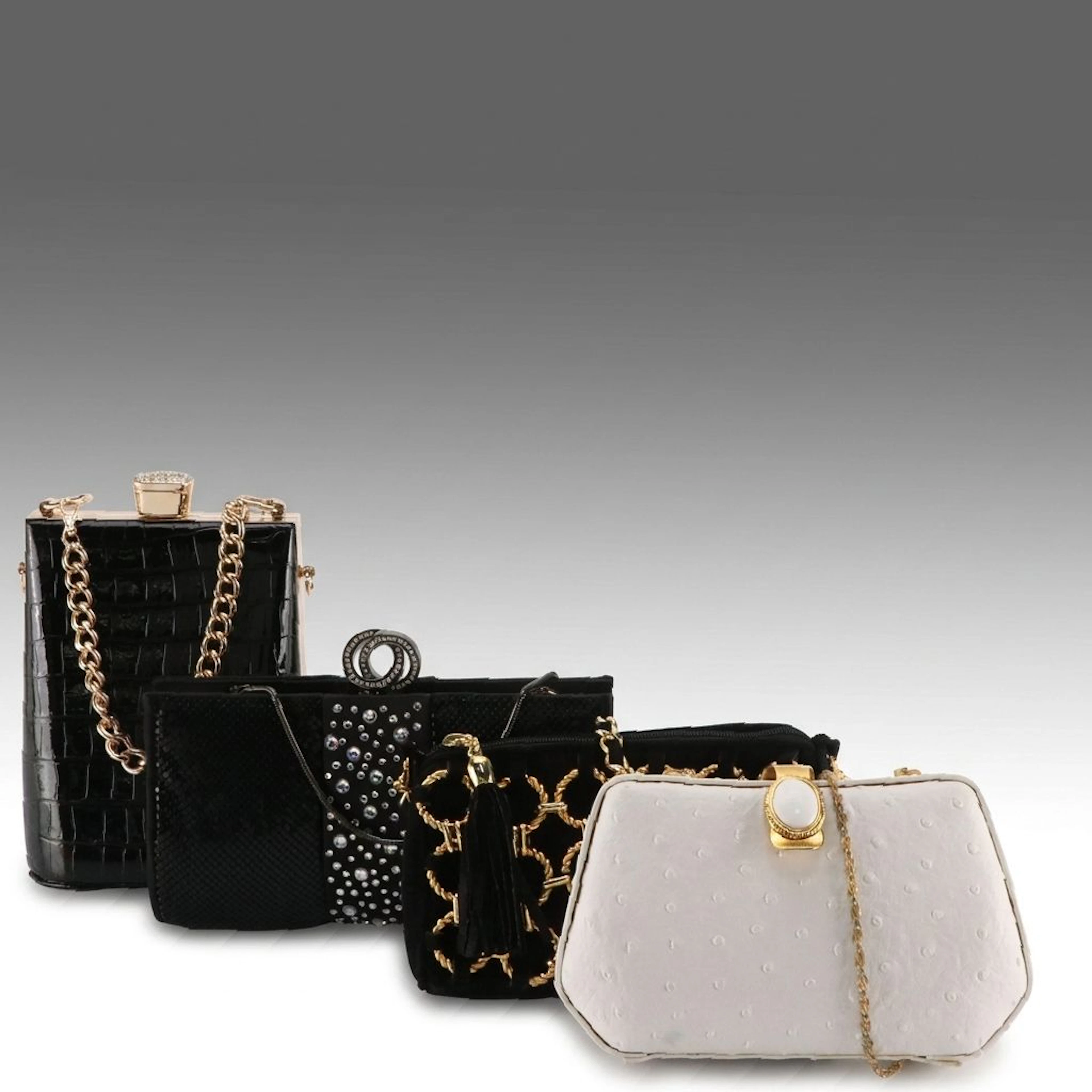 Whiting & Davis Black Metal Mesh Convertible Clutch and Other Evening Bags