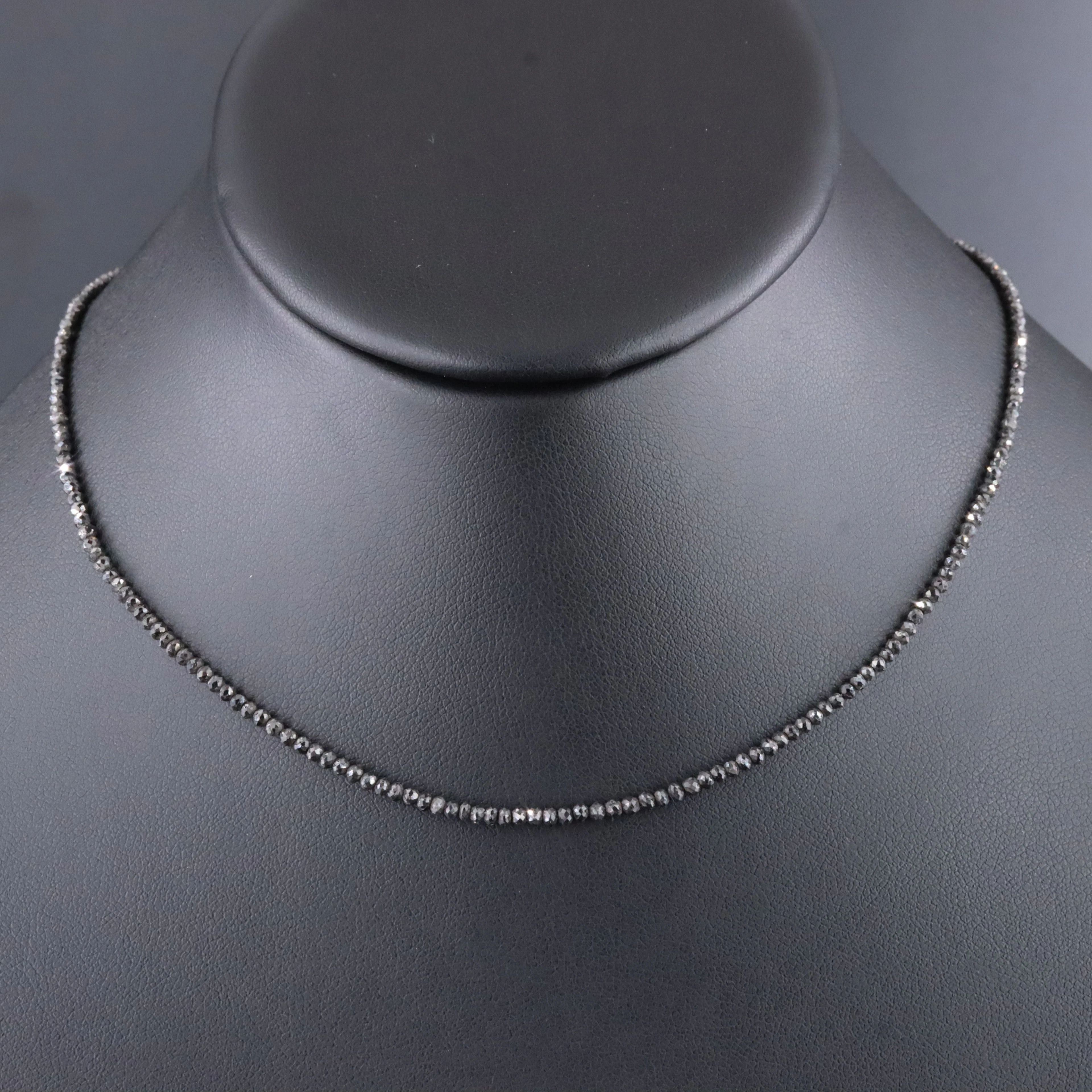 Fancy Black Diamond Necklace with 18K Clasp