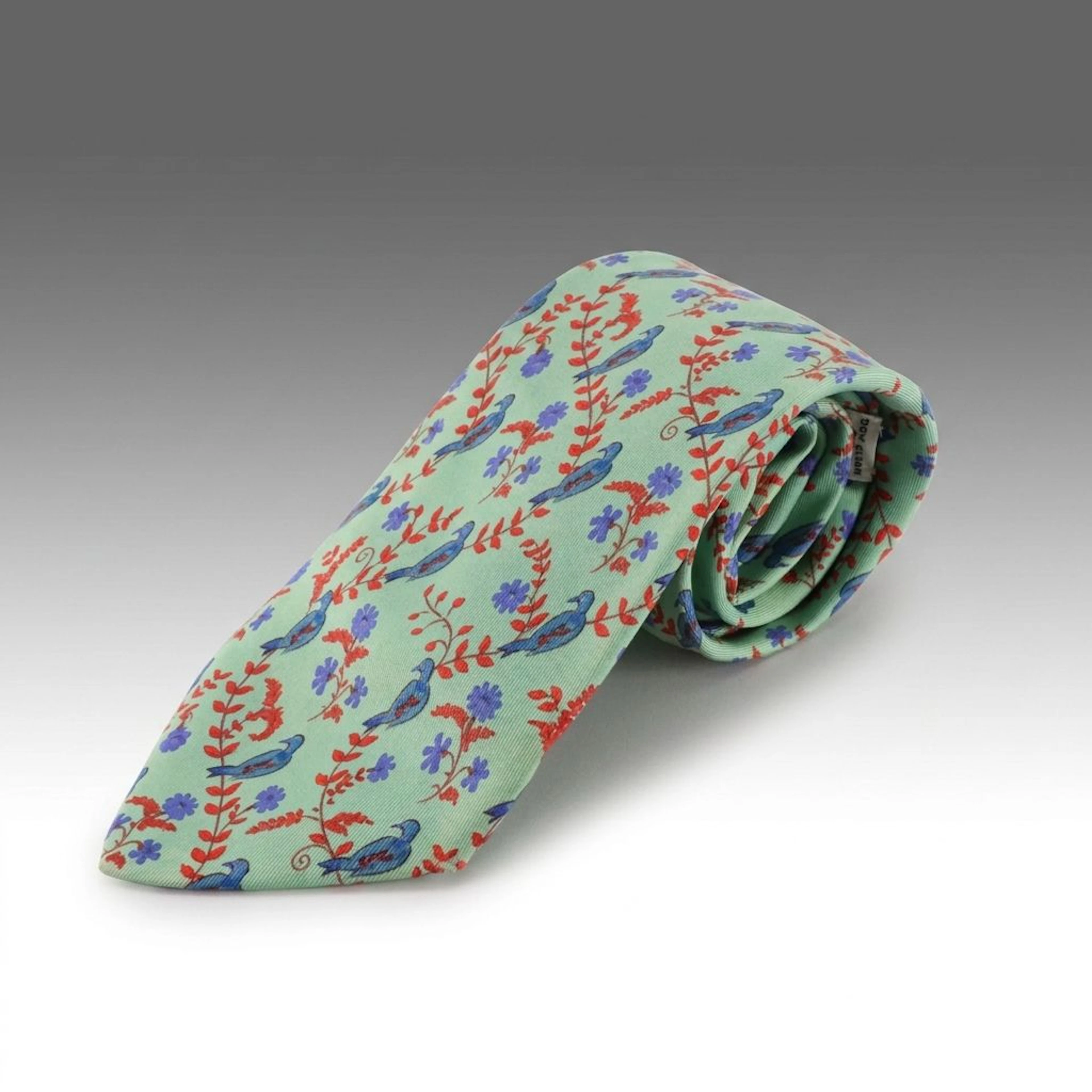 Hermès Pigeon Dove Printed Silk Twill Necktie