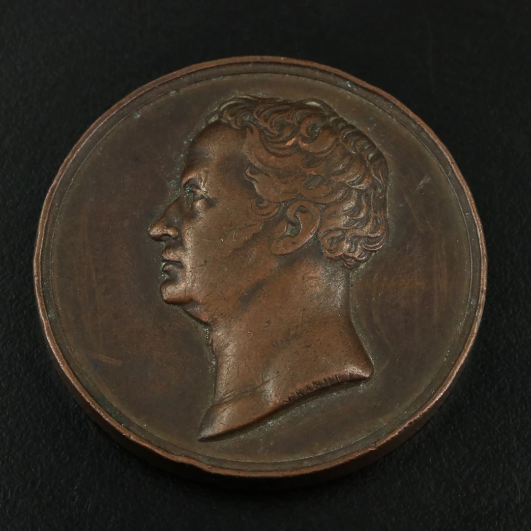 1840 King Friedrich Wilhelm III Funerary Bronze Medal, Prussia