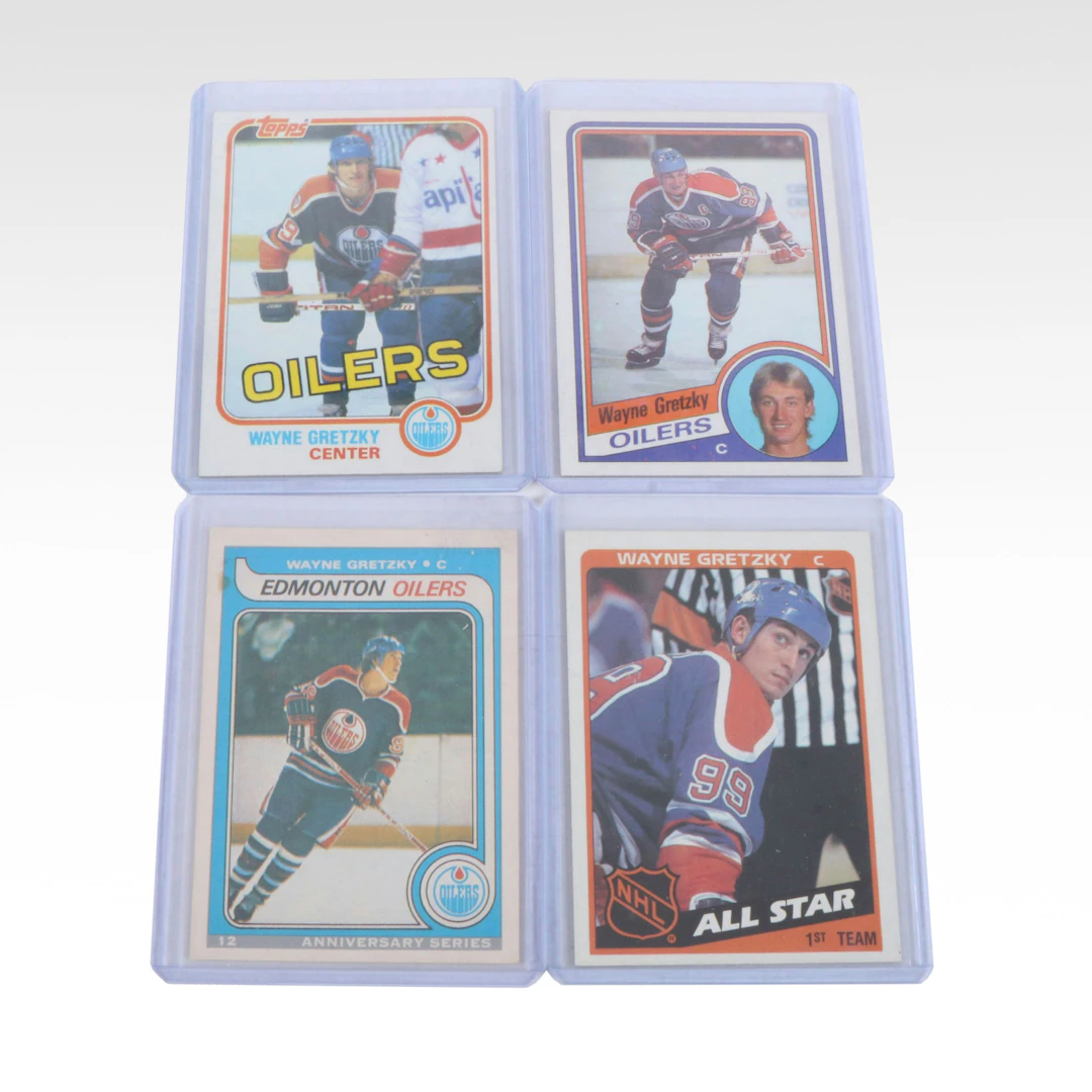 Four 1980s-90s Wayne Gretzky Hockey Cards