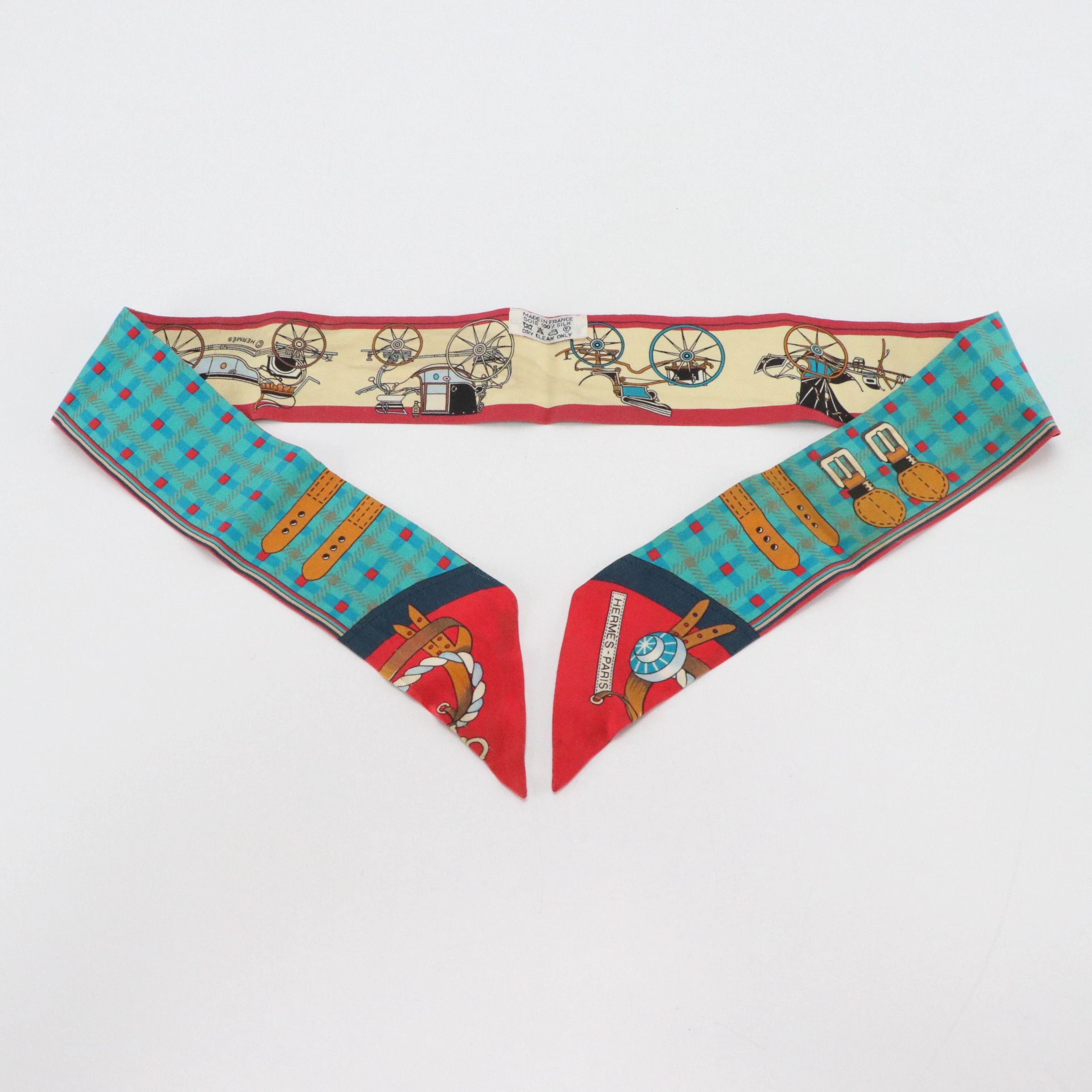 Hermès "Les Voitures Nouvelles" Silk Twilly Scarf