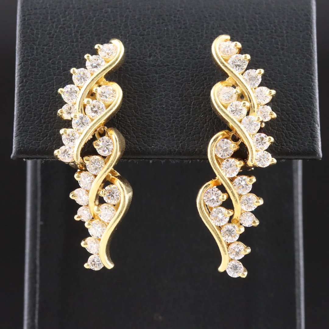 18K 2.24 CTW Diamond Earrings with Removable Enhancers