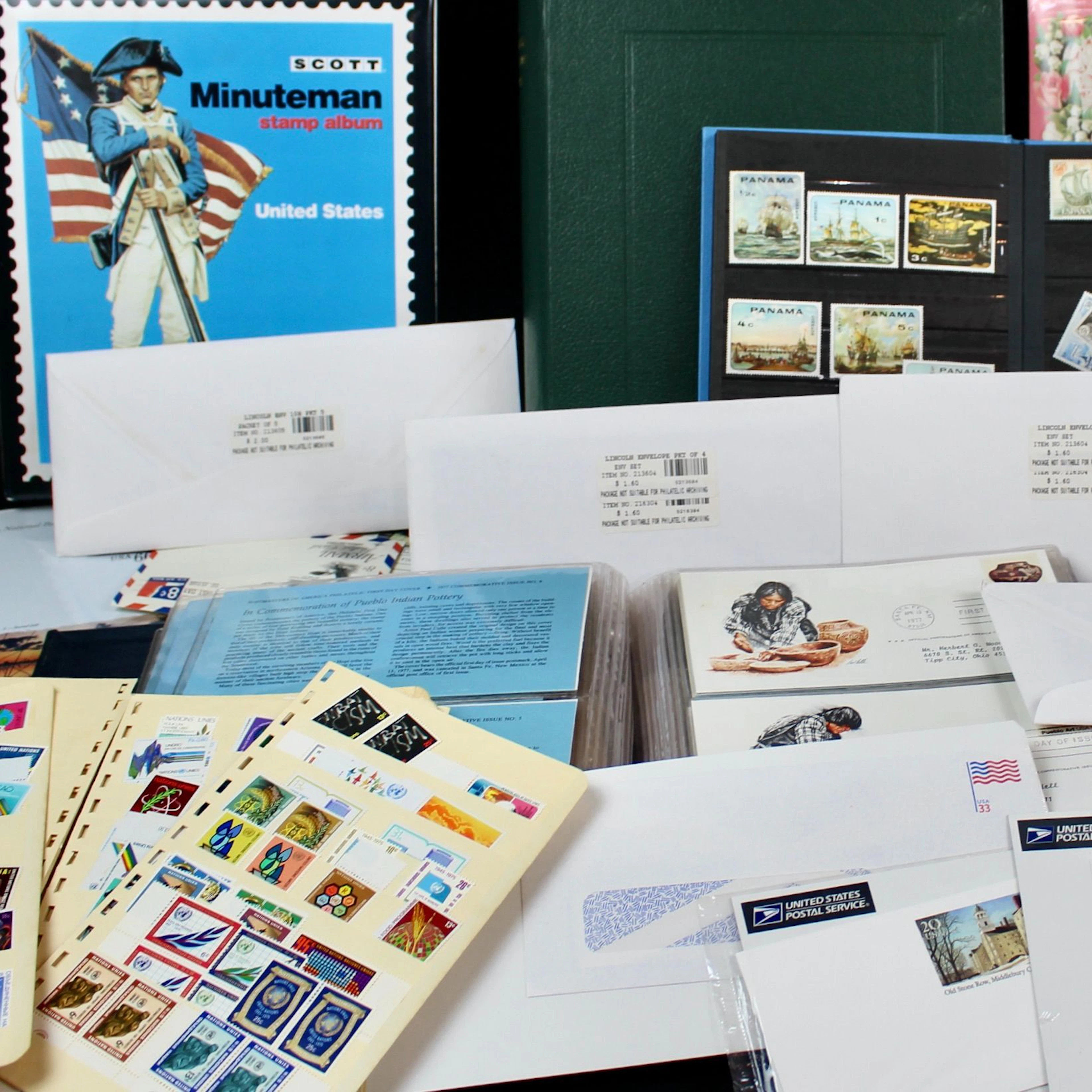 Box of Over Twenty Pounds of Mostly U.S. Postage Stamps, and More
