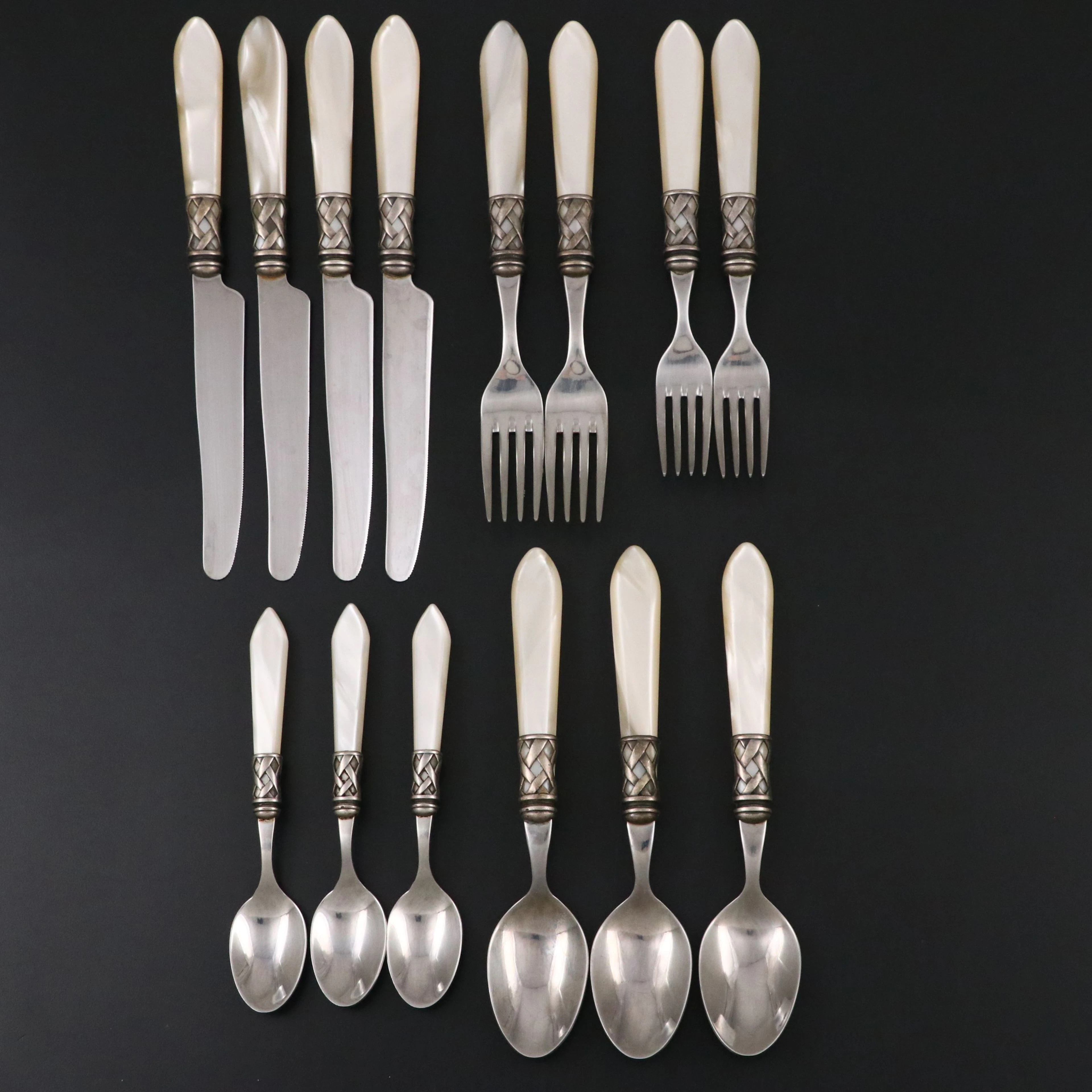 Bugatti Faux Mother-of-Pearl and Metal Flatware