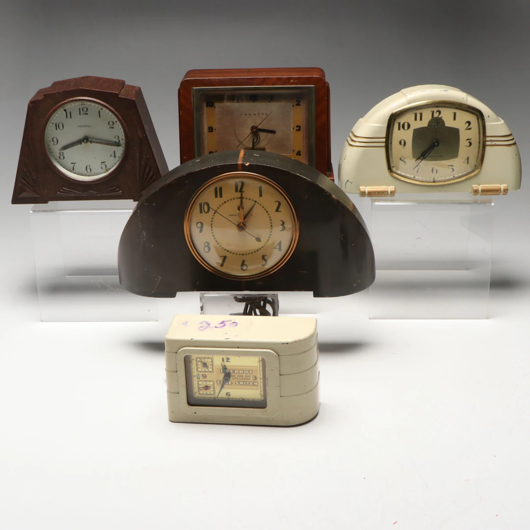 Swartzbaugh "Everhot" Timer with General Electric and Other Clocks