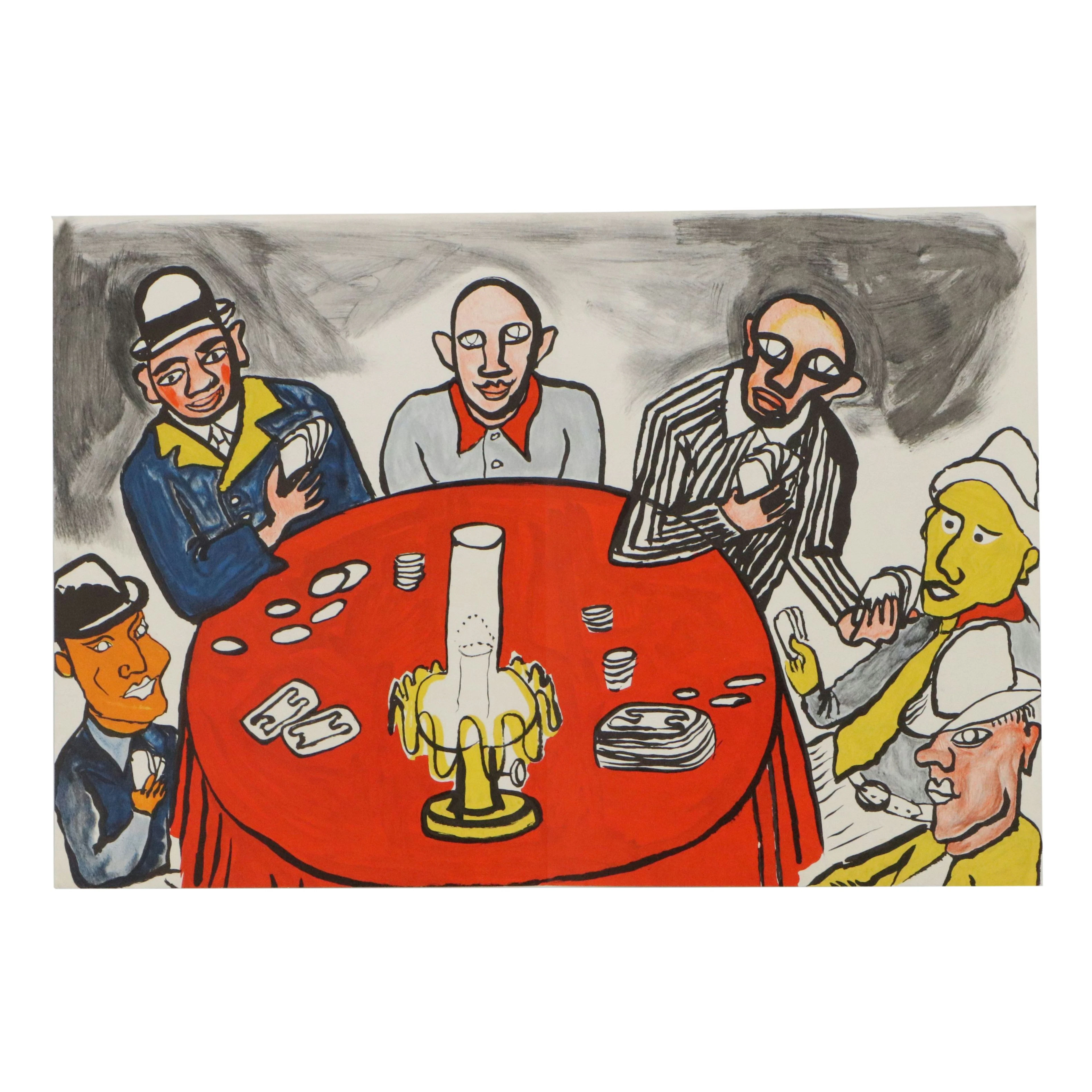 Alexander Calder Lithograph "Poker Night," 1975
