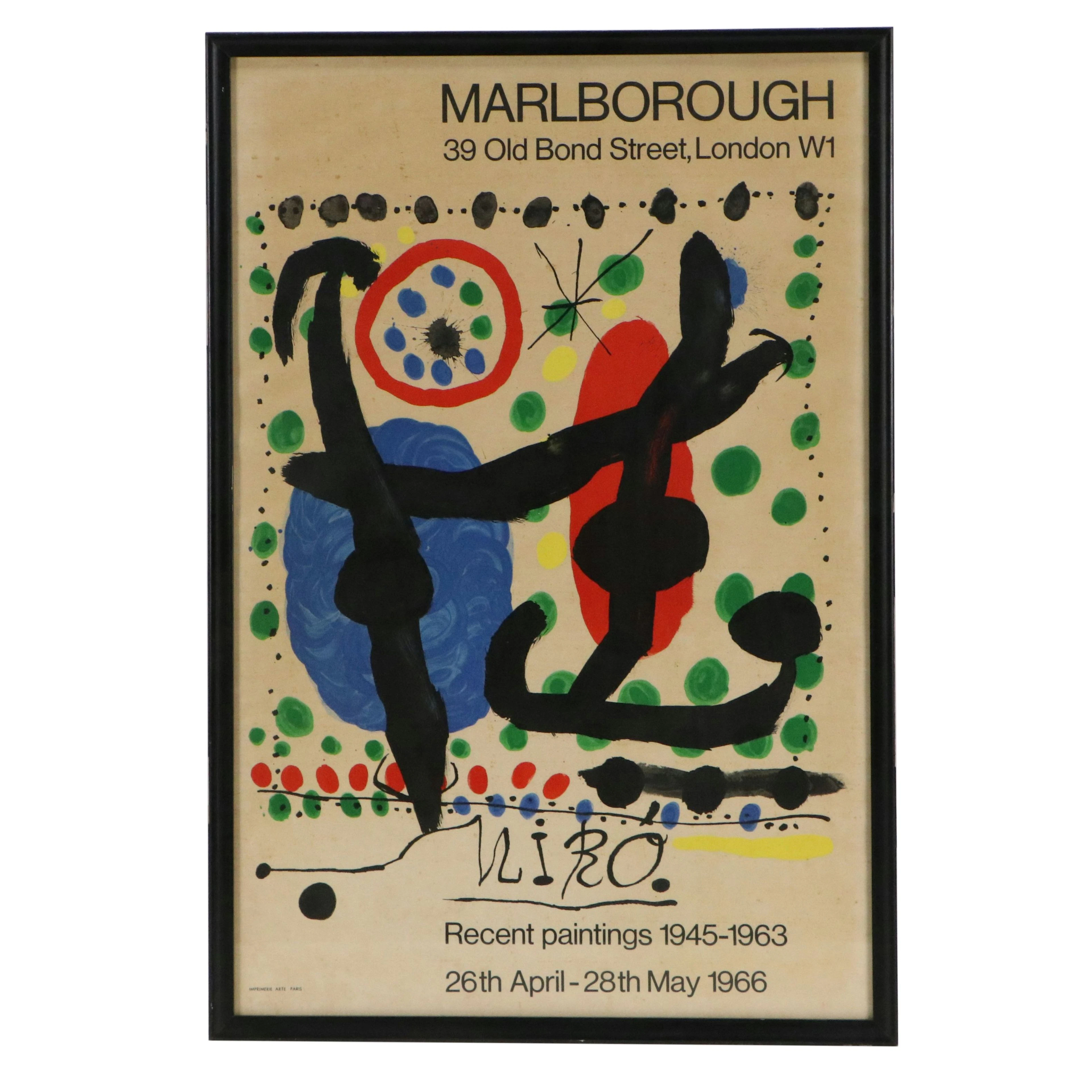 After Joan Miró Exhibition Poster Color Lithograph, 1966