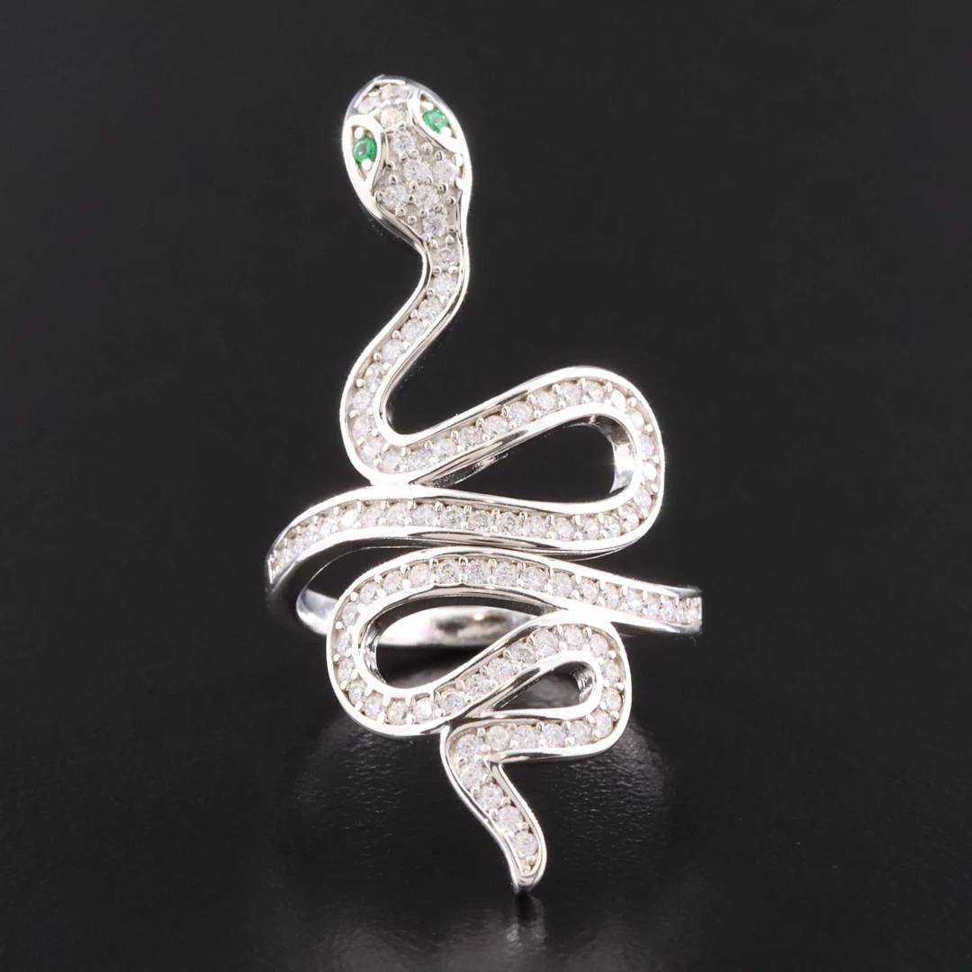 Sterling and CZ Serpent Ring