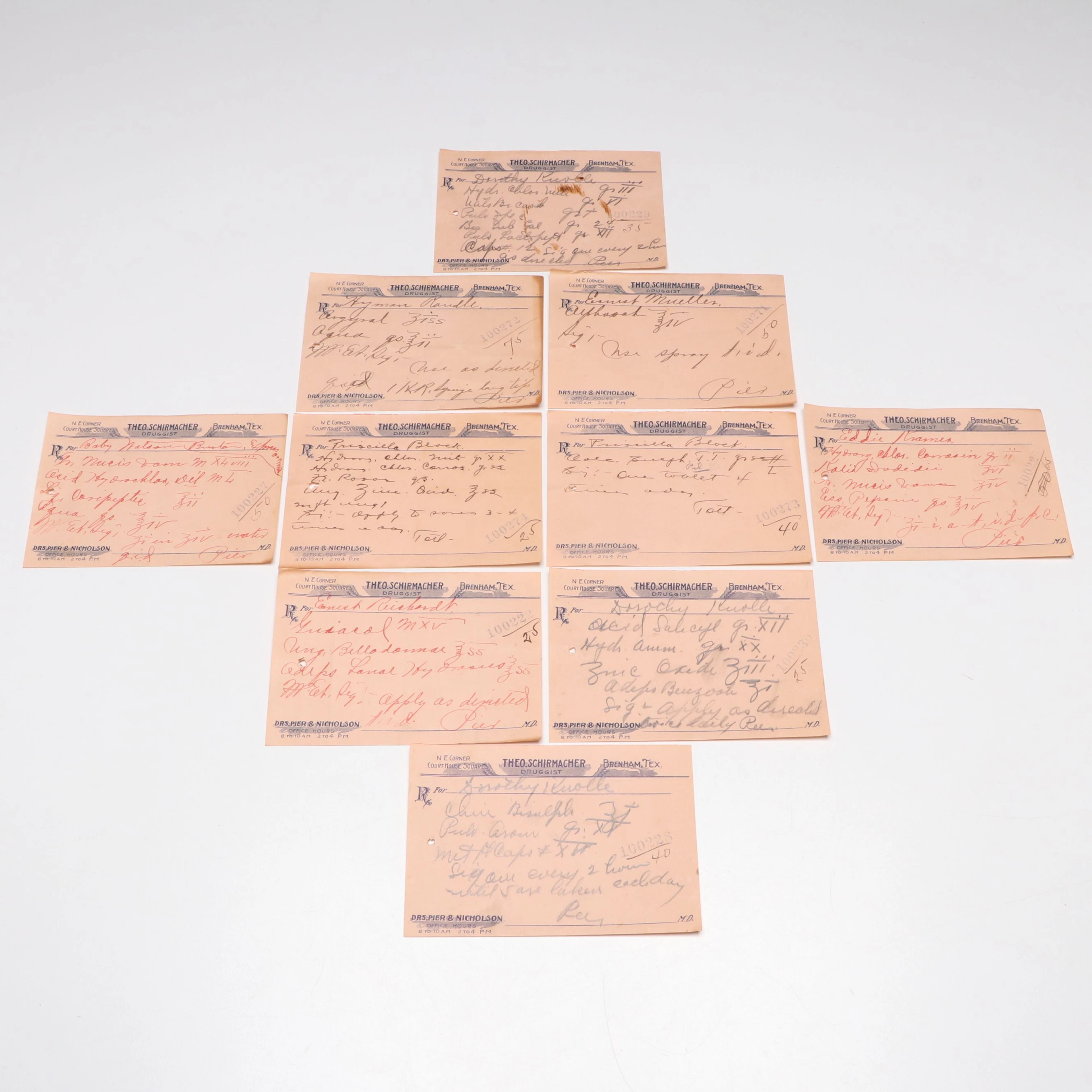 Calc Sulph, Salicylic Acid and Other Prescription Forms, Early 20th Century