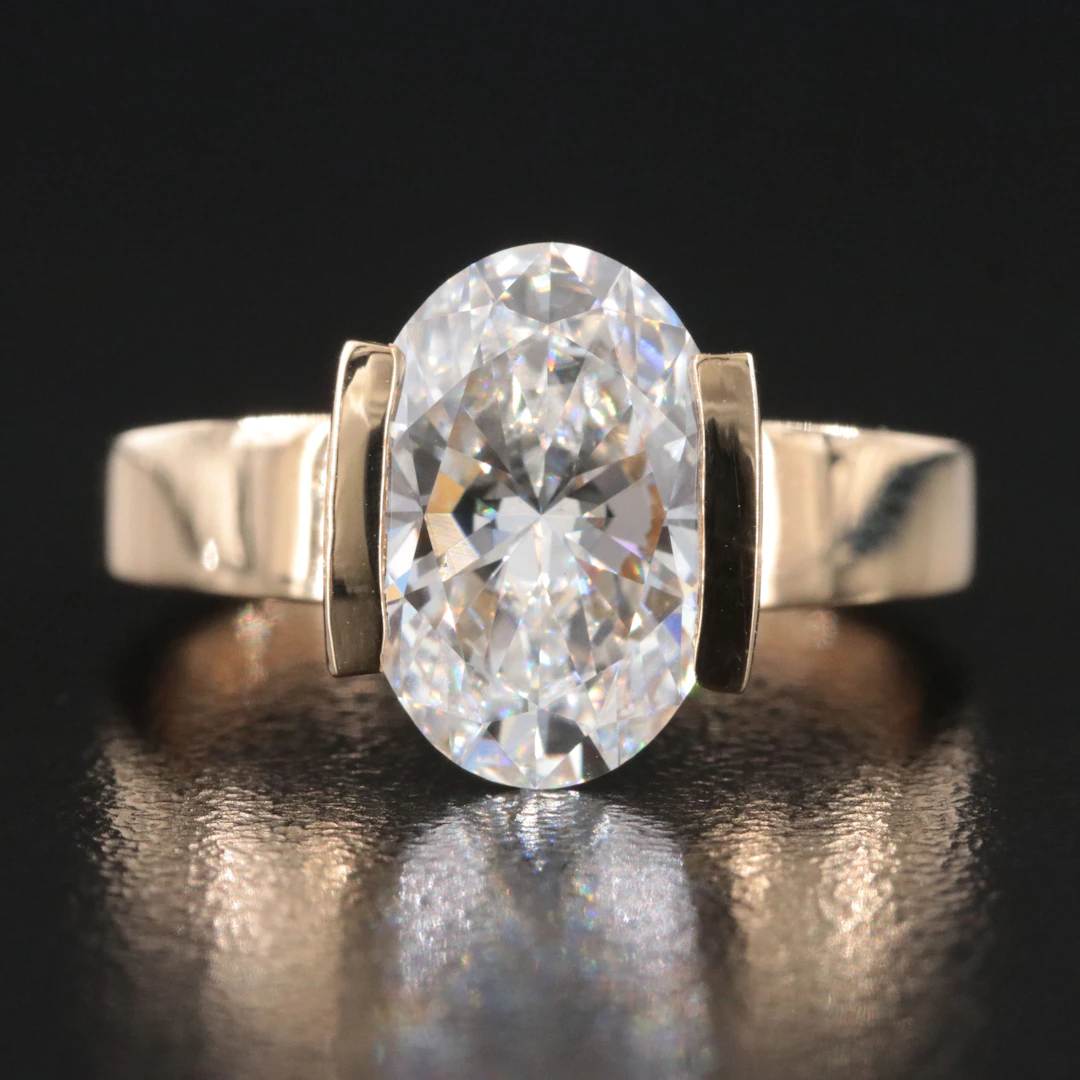 14K 3.10 CT Lab Grown Diamond Solitaire Ring with IGI Report
