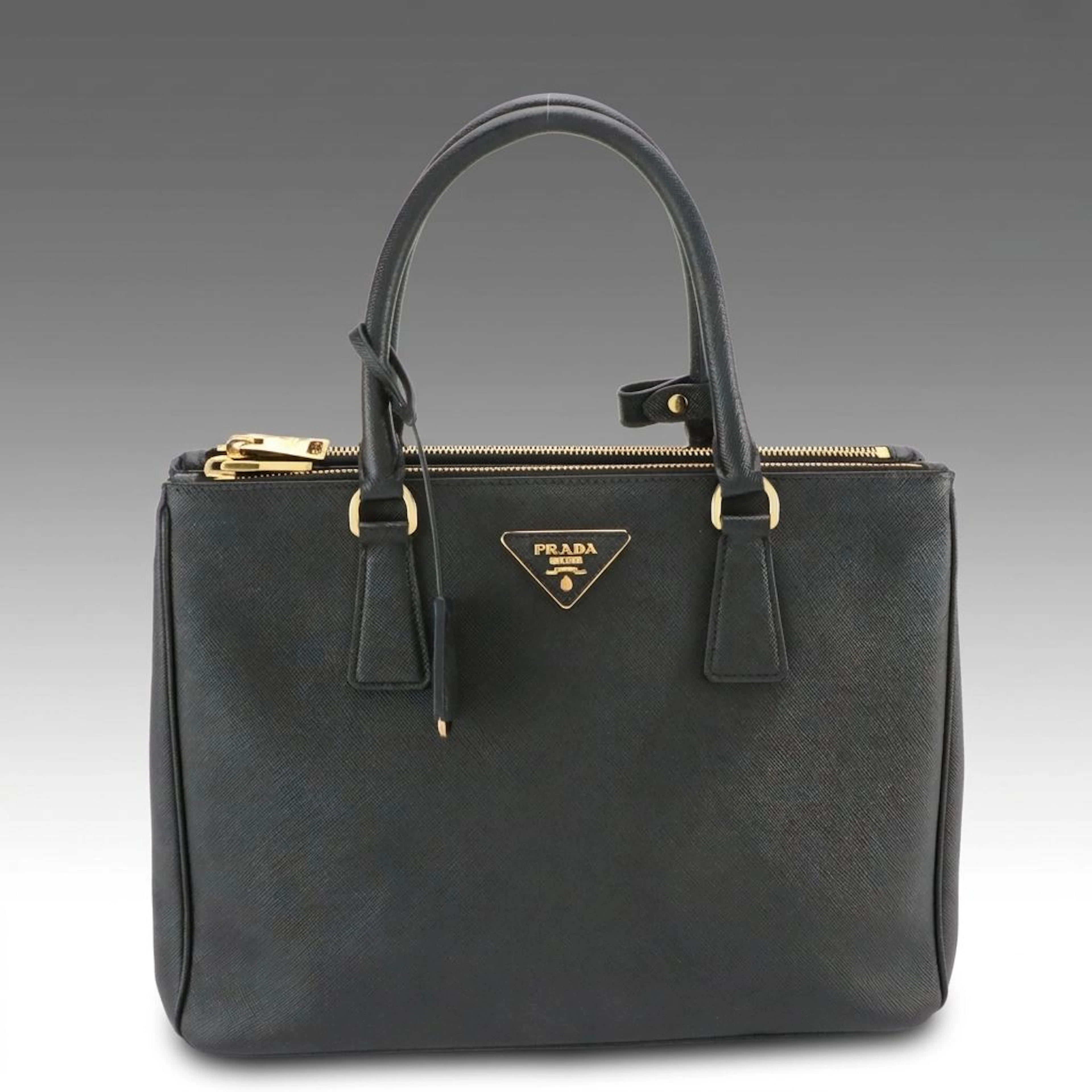 Prada Double Zip Galleria Two-Way Tote Bag in Saffiano Leather