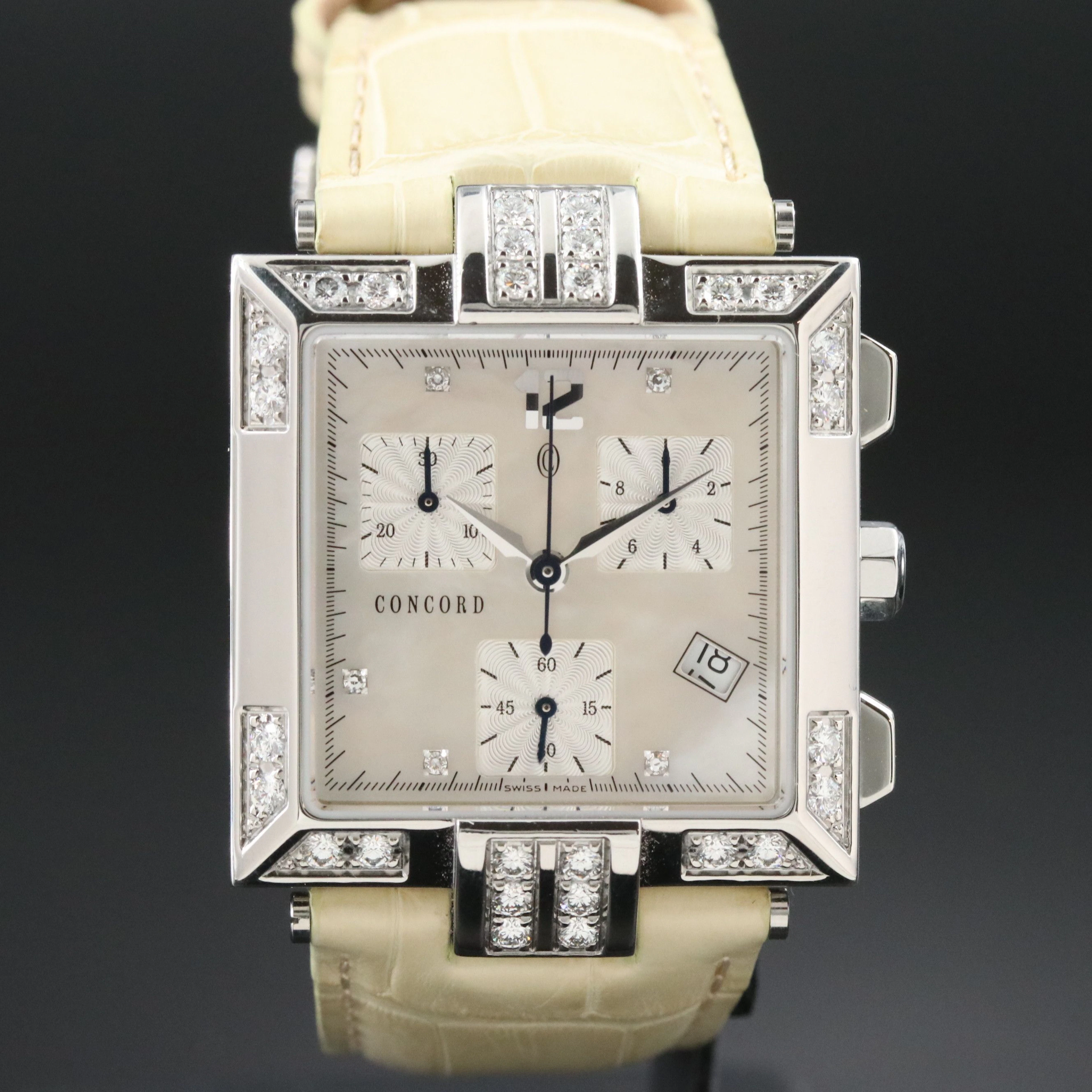 Concord La Scala Diamond 30mm Chronograph Quartz Watch 14.H1.1371