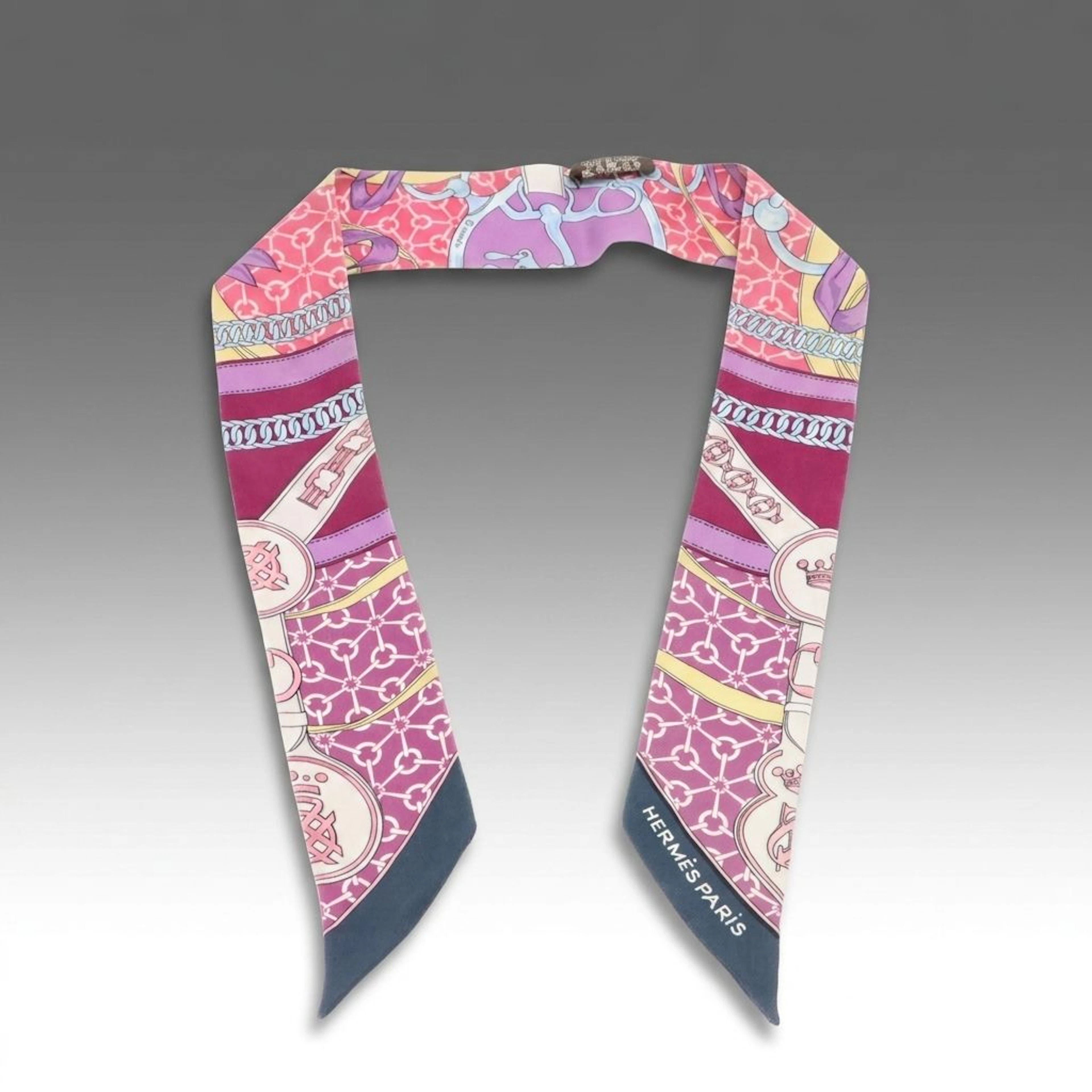 Hermès "La Promenade du Matin" Silk Twilly Scarf with Box