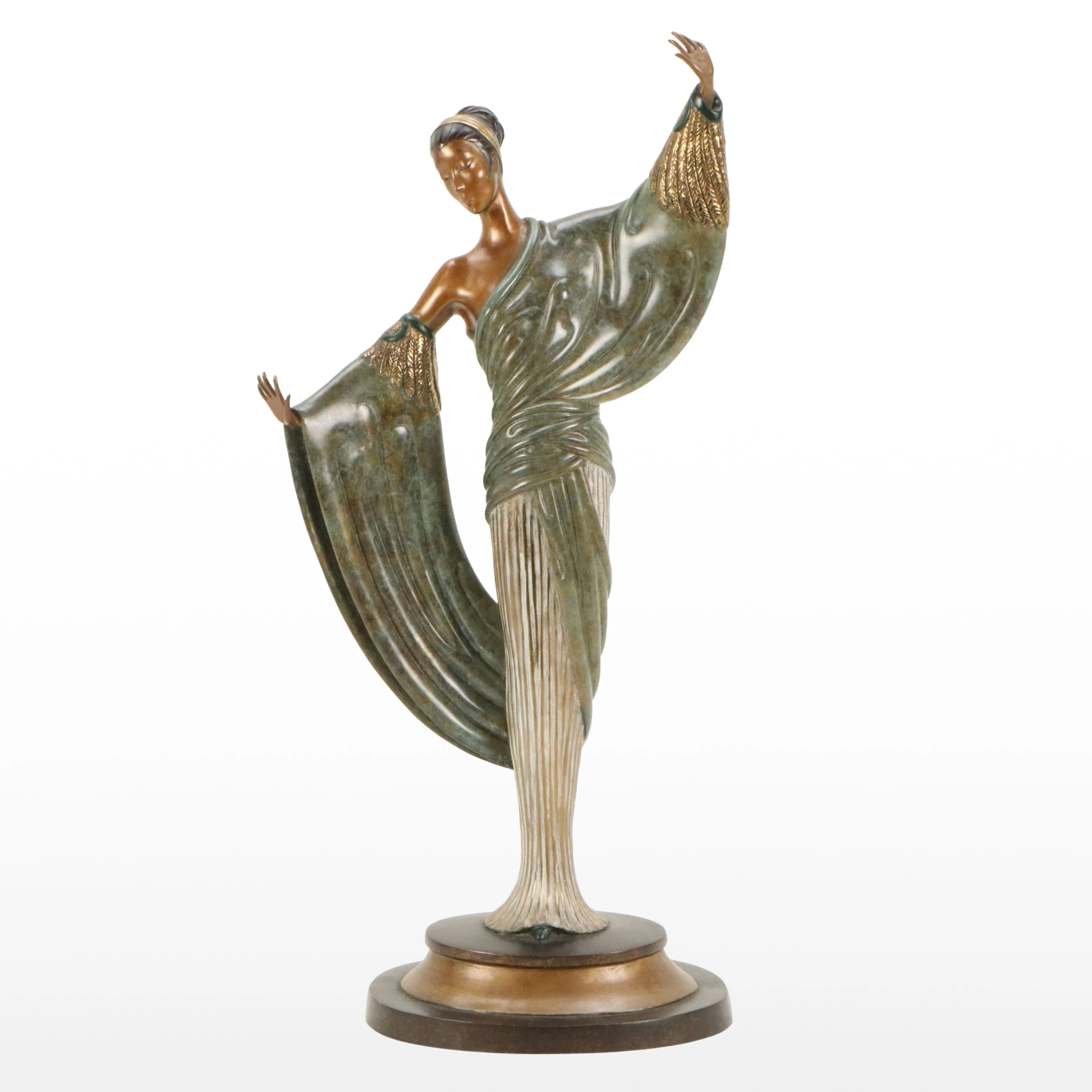 Erté Art Deco Style Patinated Bronze Sculpture "In the Evening," circa 1980