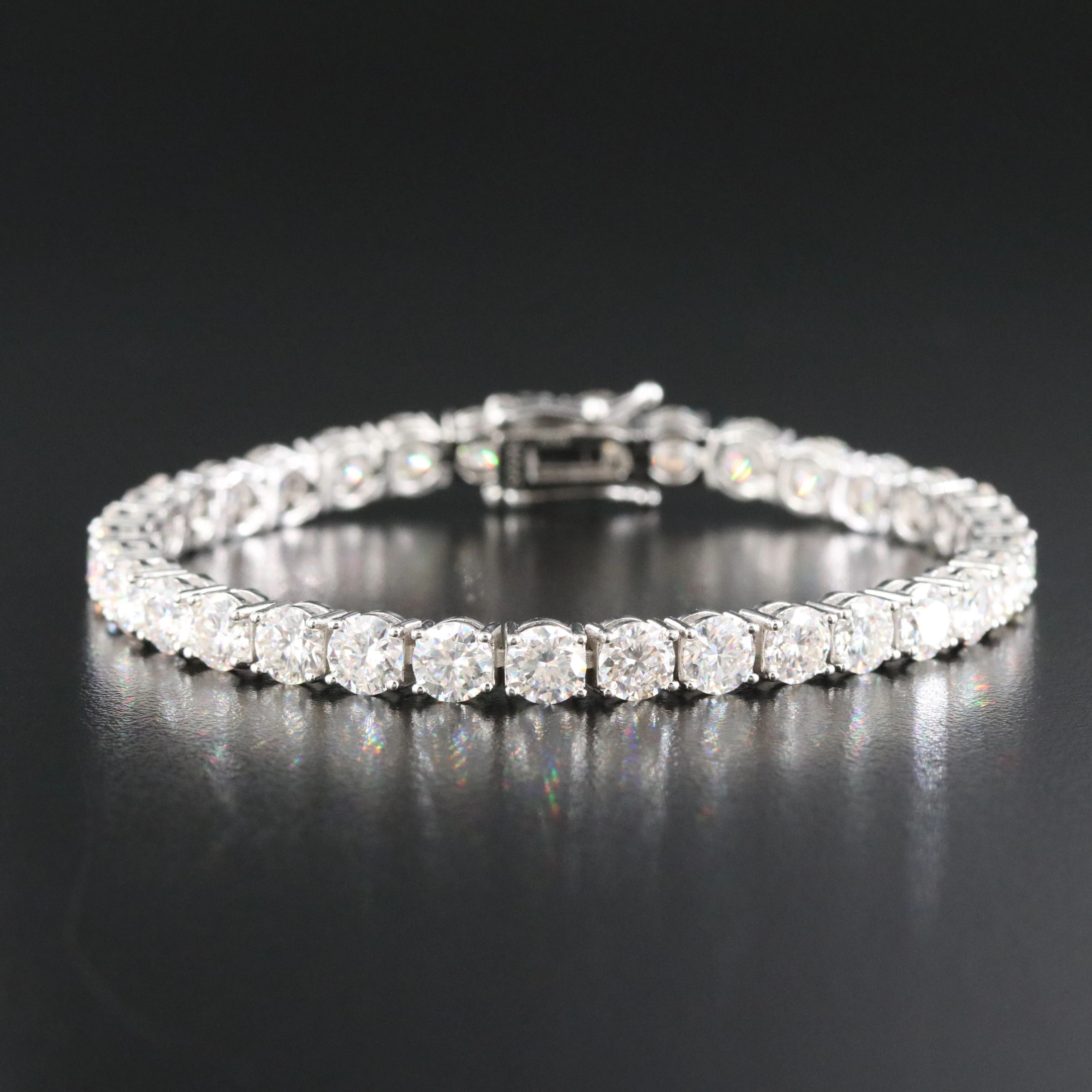 Sterling Moissanite Line Bracelet