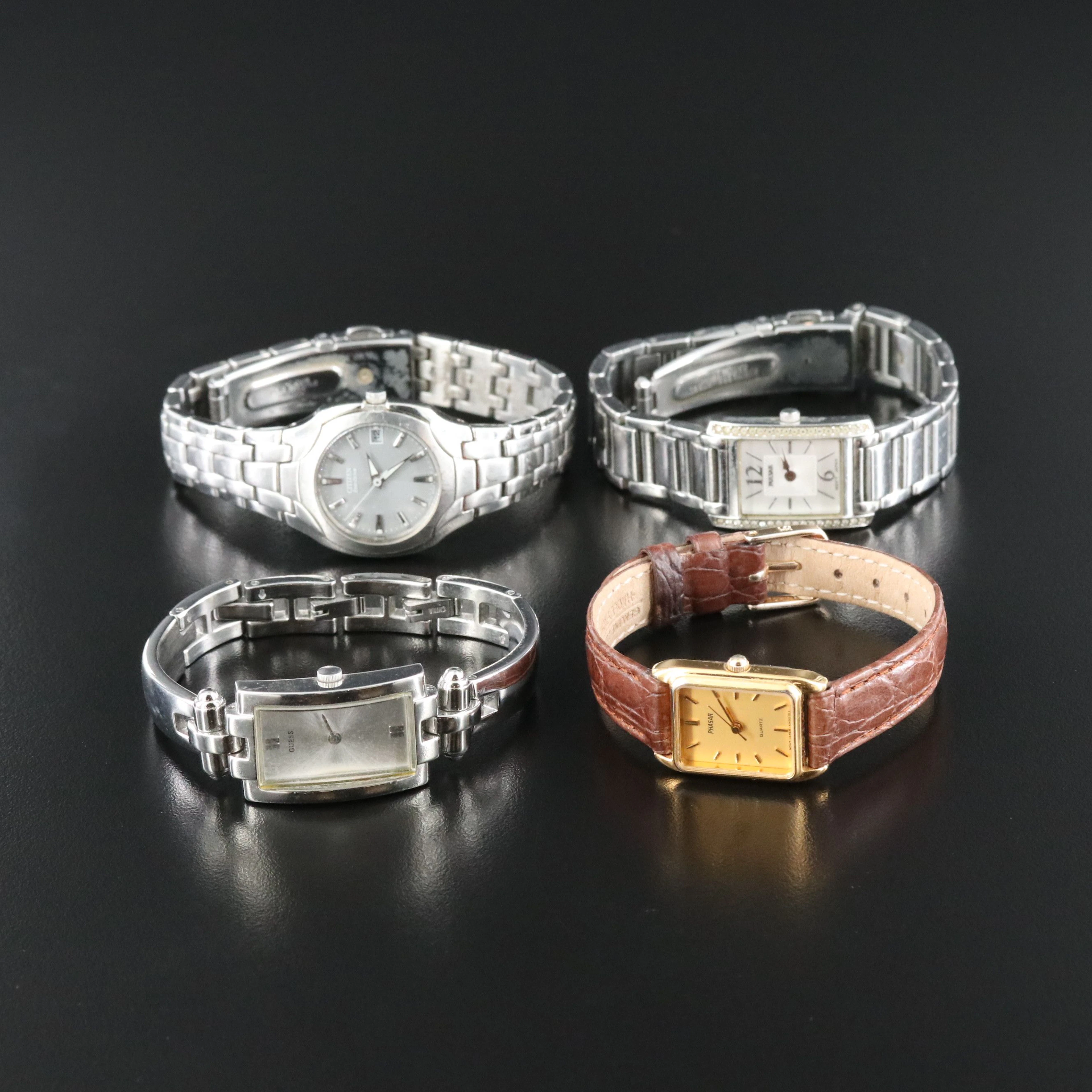 Collection of Quartz Dress Watches Featuring Pulsar and Citizen