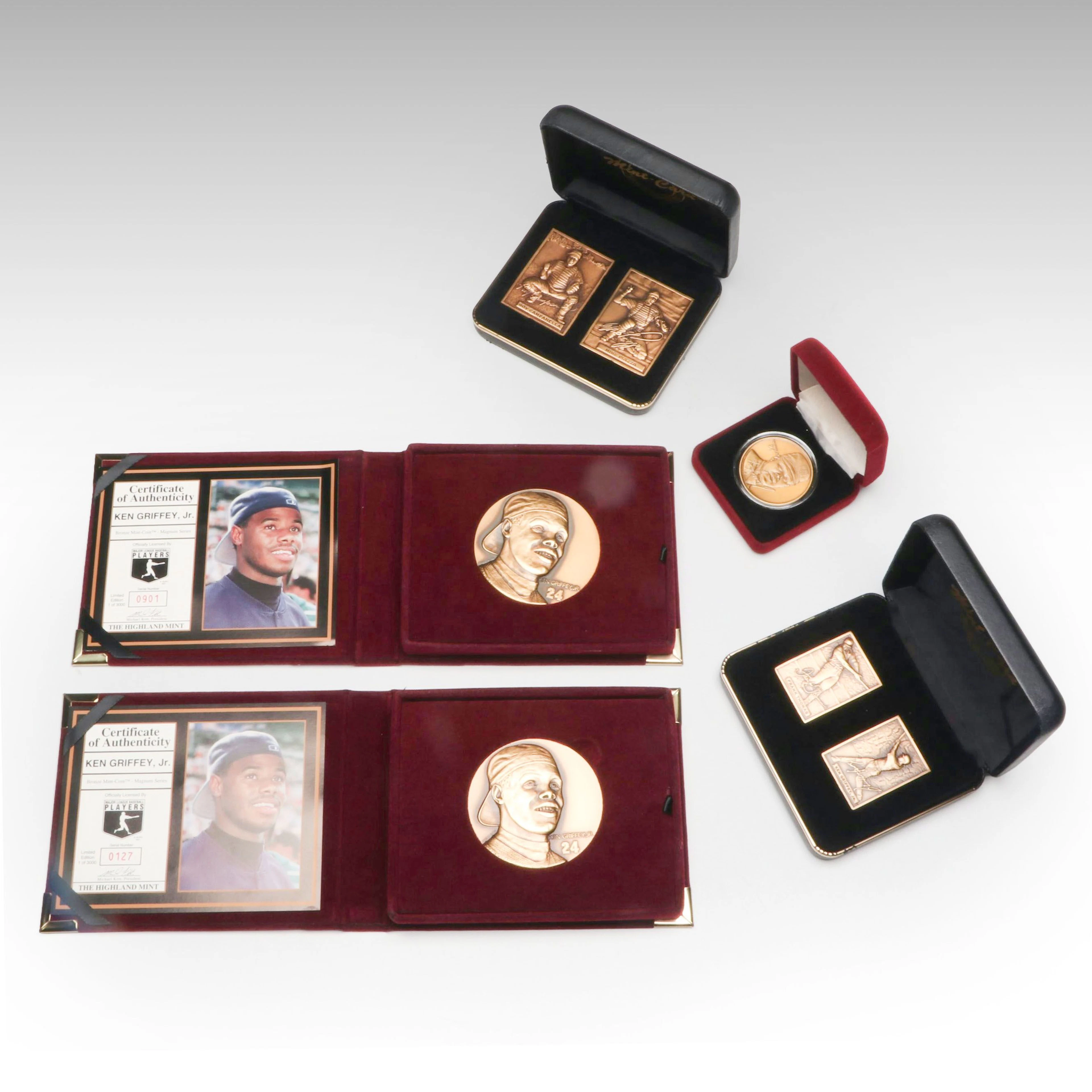 The Highland Mint Bronze Baseball Cards and Coins Featuring Griffey and Piazza
