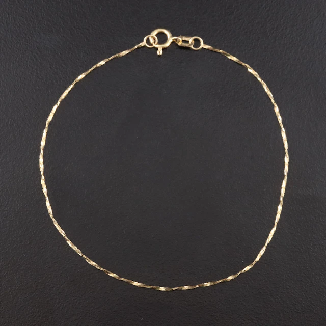 14K Twisted Cobra Chain Bracelet