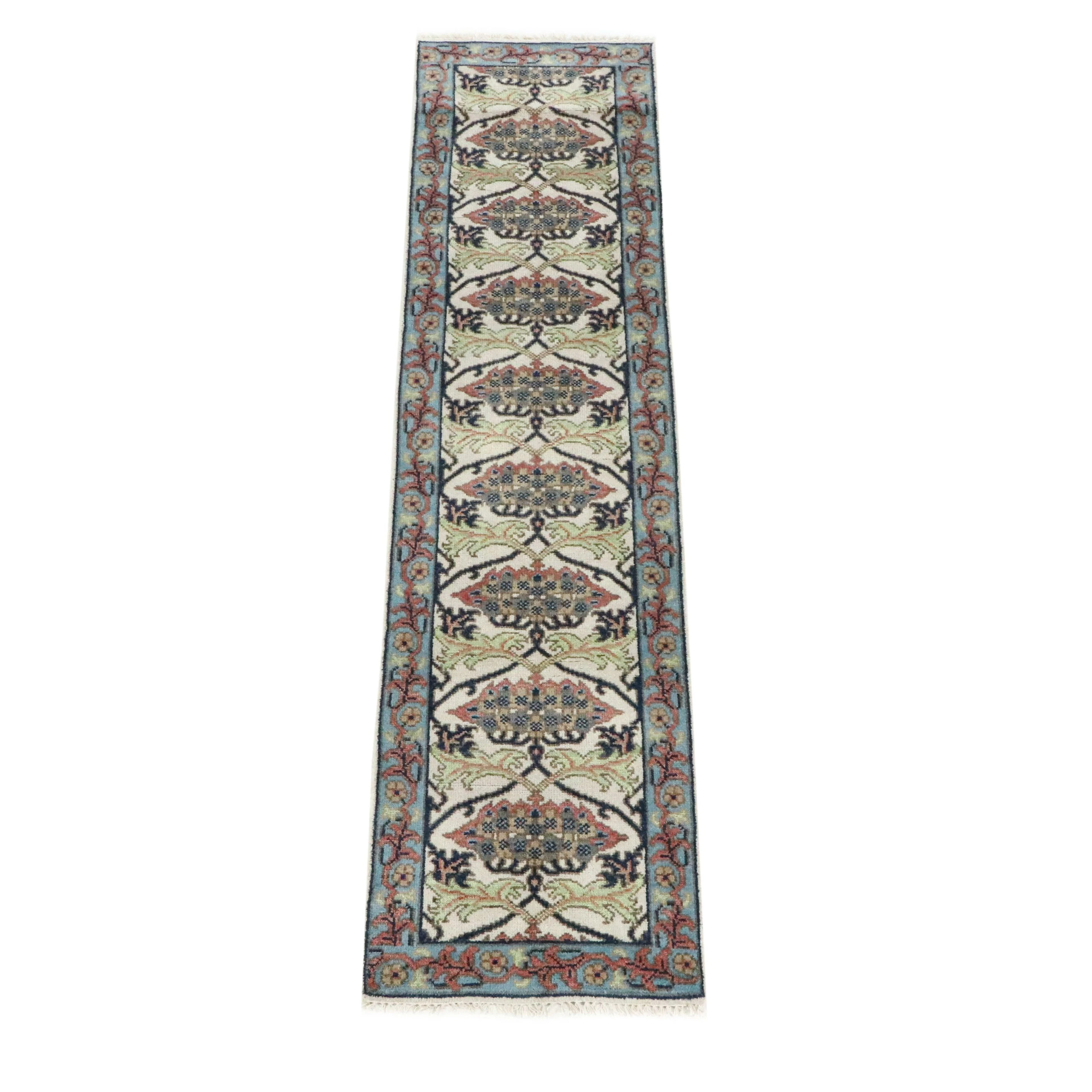 2'7 x 10'4 Hand-Knotted Indo-Turkish Oushak Carpet Runner