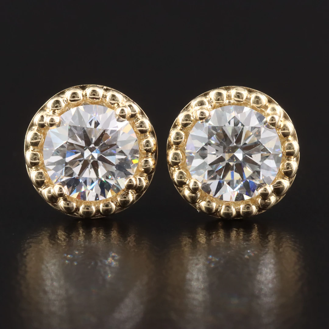 14K 2.03 CTW Diamond Earrings with IGI Reports