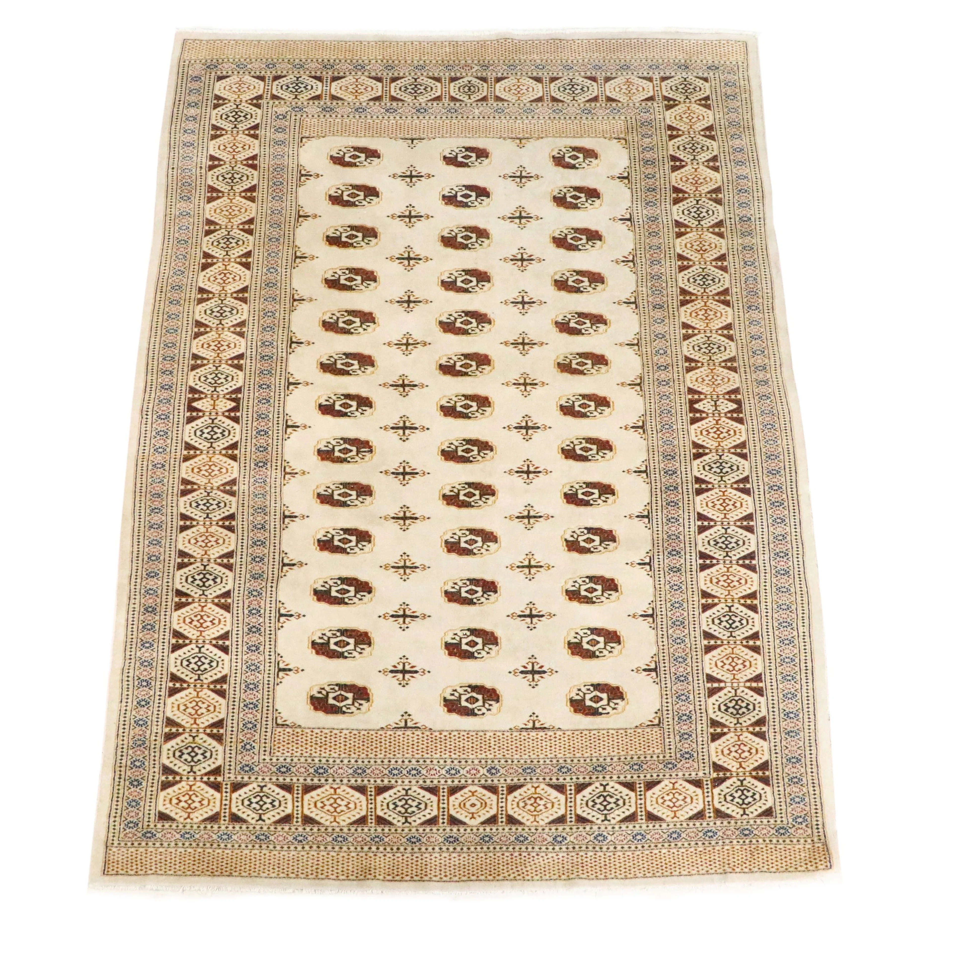 6'4 x 8'10 Hand-Knotted Pakistani Bokhara Area Rug