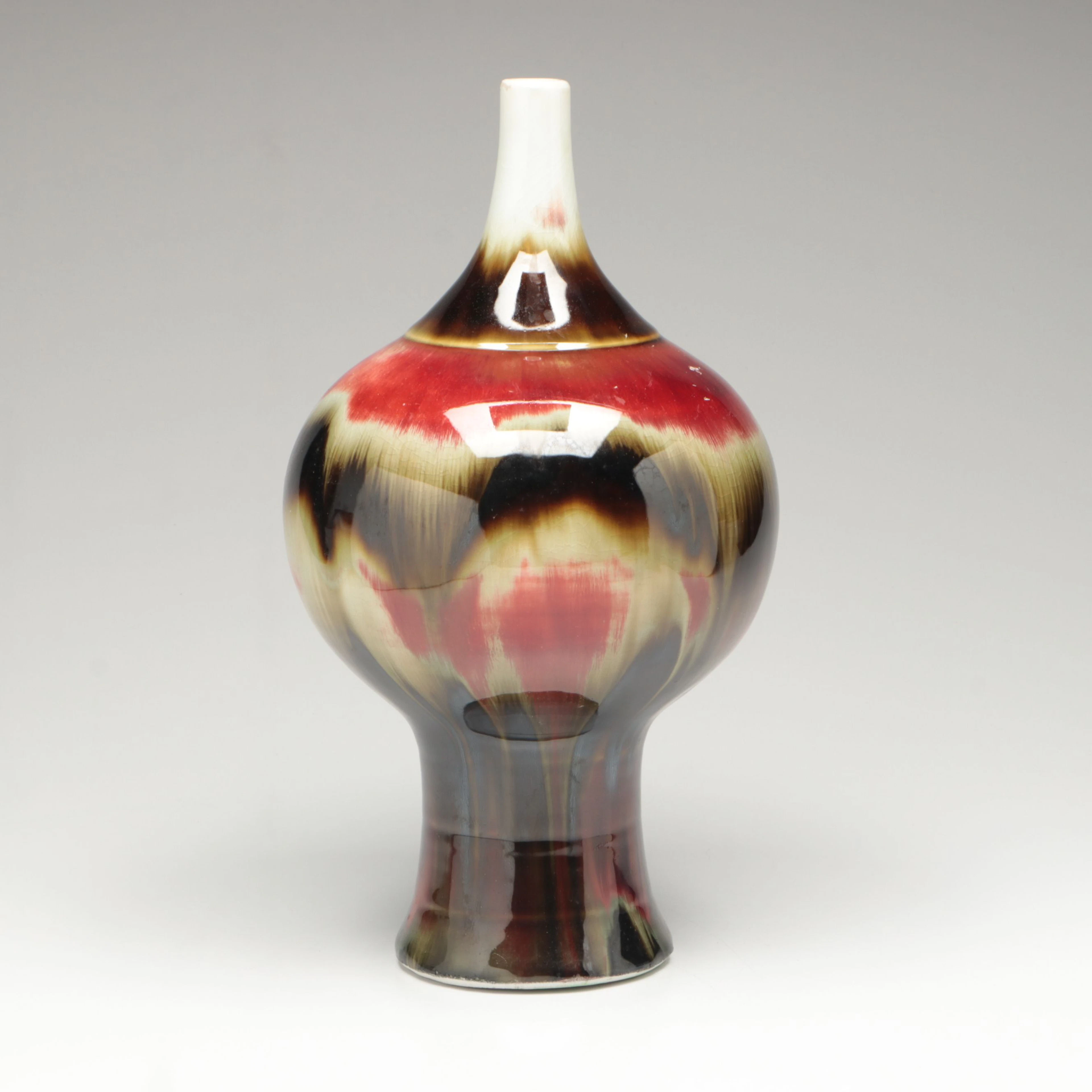 Chinese Drip Glaze Porcelain Globular Vase, 20th Century