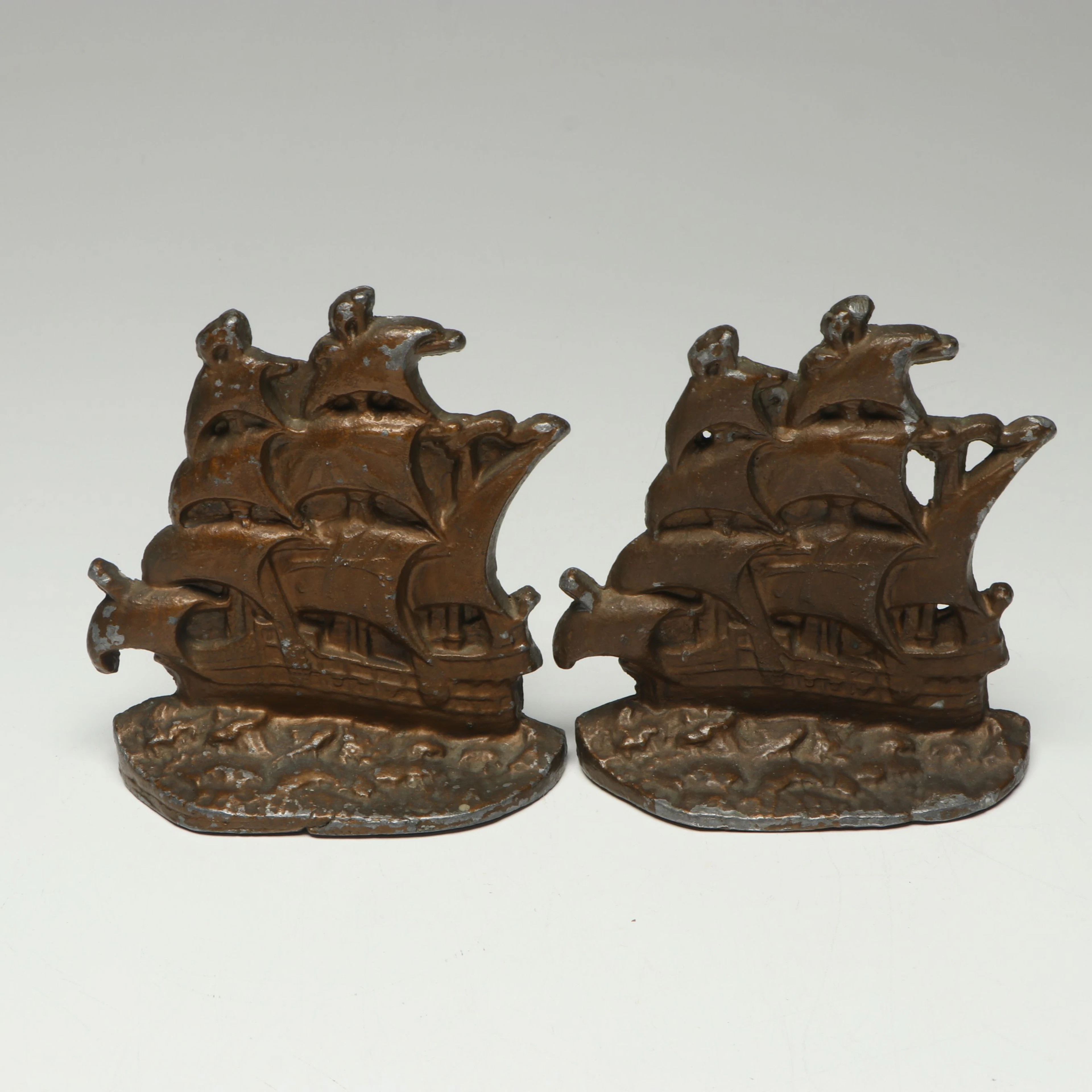 Bradley and Hubbard Cast Iron Schooner Ship Bookends