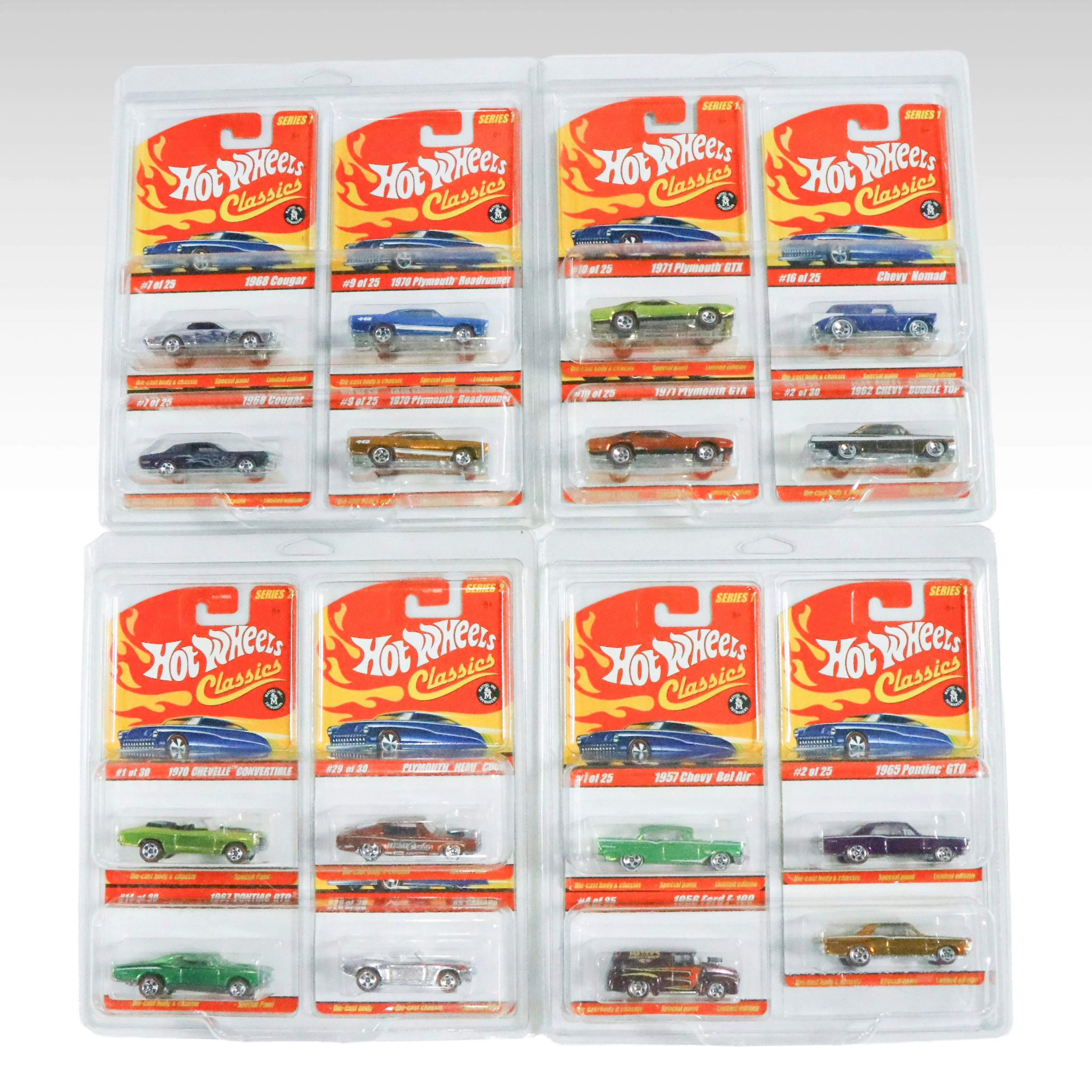 Mattel Hot Wheels Classics Series 1 Diecast Cars, Early 21st C.