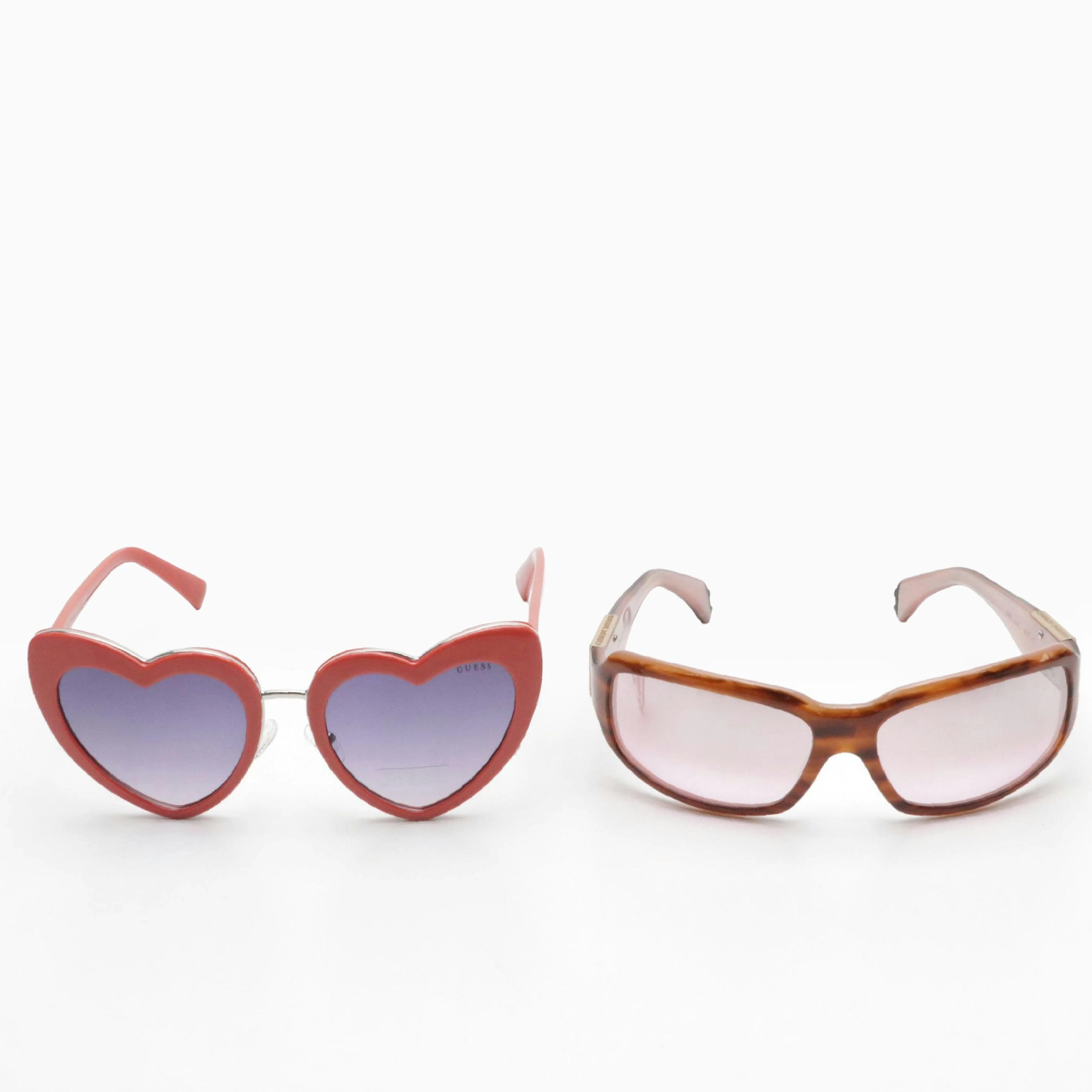 Chrome Hearts Hit It Sunglasses and Guess Heart Sunglasses