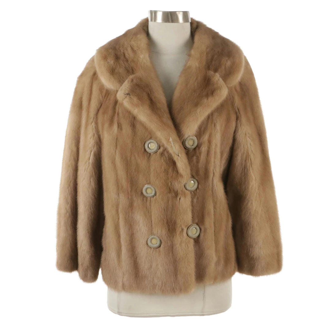 Pastel Mink Fur Jacket by Davidson's with Vincents Mink Fur Cloche Hat