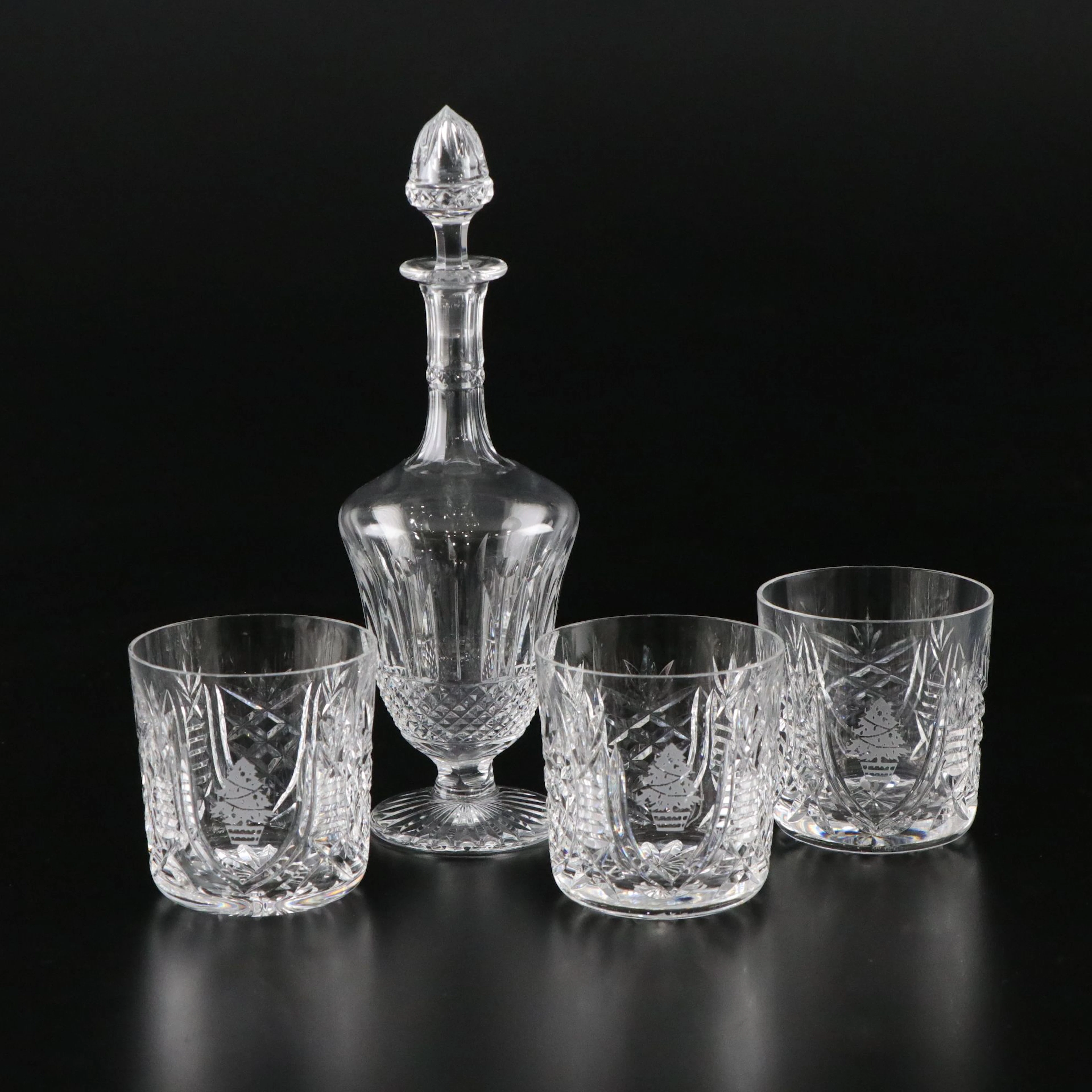 Cristallerie Saint-Louis "Tommy" Wine Decanter & Waterford "Christmas" Tumblers