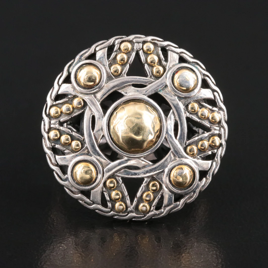 John Hardy Palu Bulan Sterling Circle Ring with 18K Accents