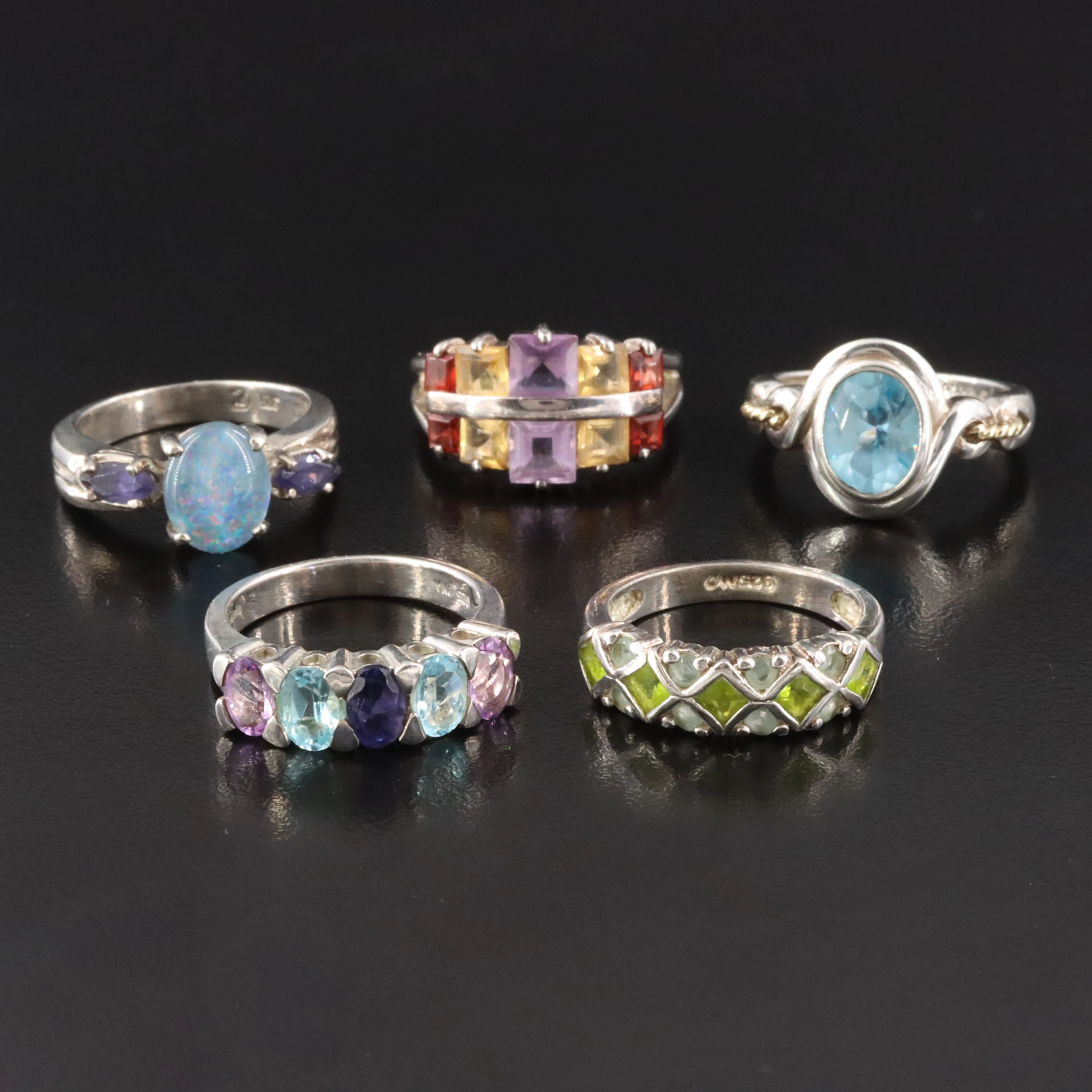 Sterling Gemstone RIng Collection with 18K Accents