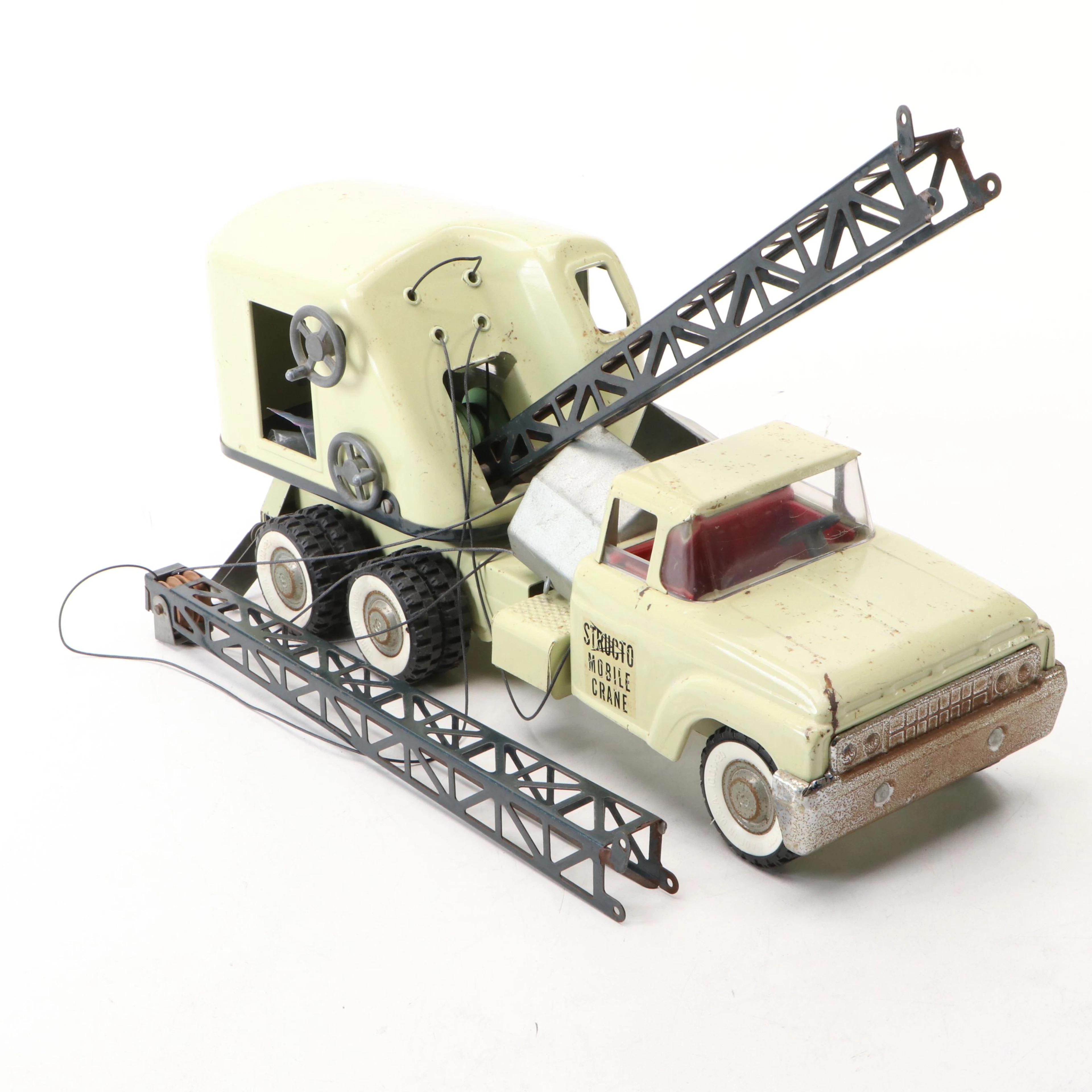 Structo No. 801 Mobile Crane Pressed Steel Truck Toy with Box, Mid-20th C.