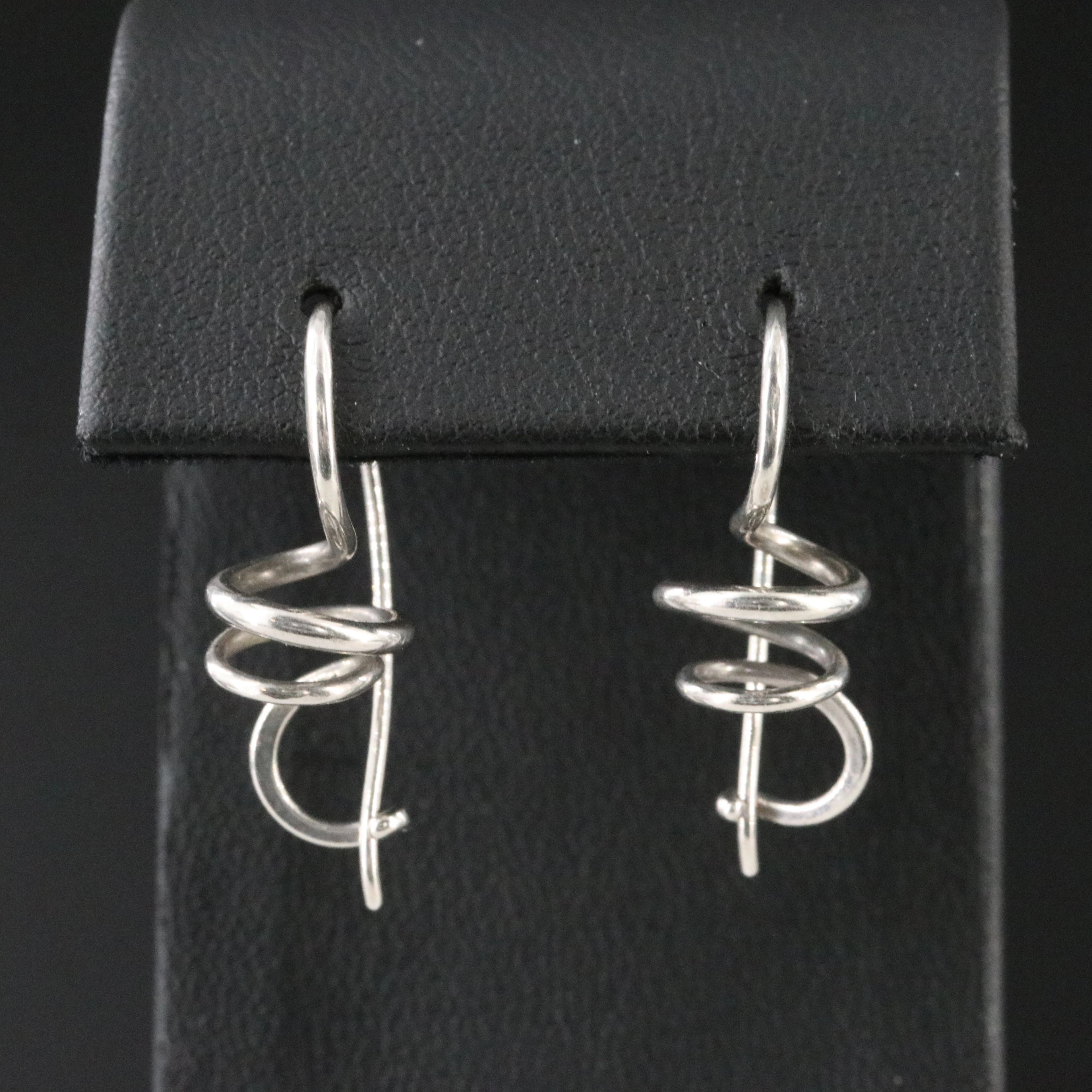 Ed Levin Sterling Spiral Earrings