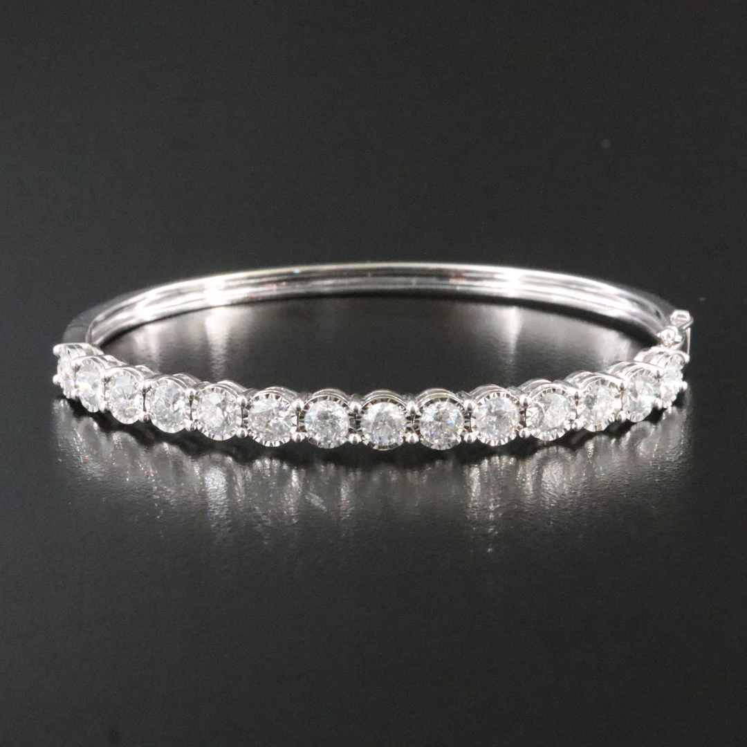 14K 4.05 CTW Diamond Bangle Bracelet