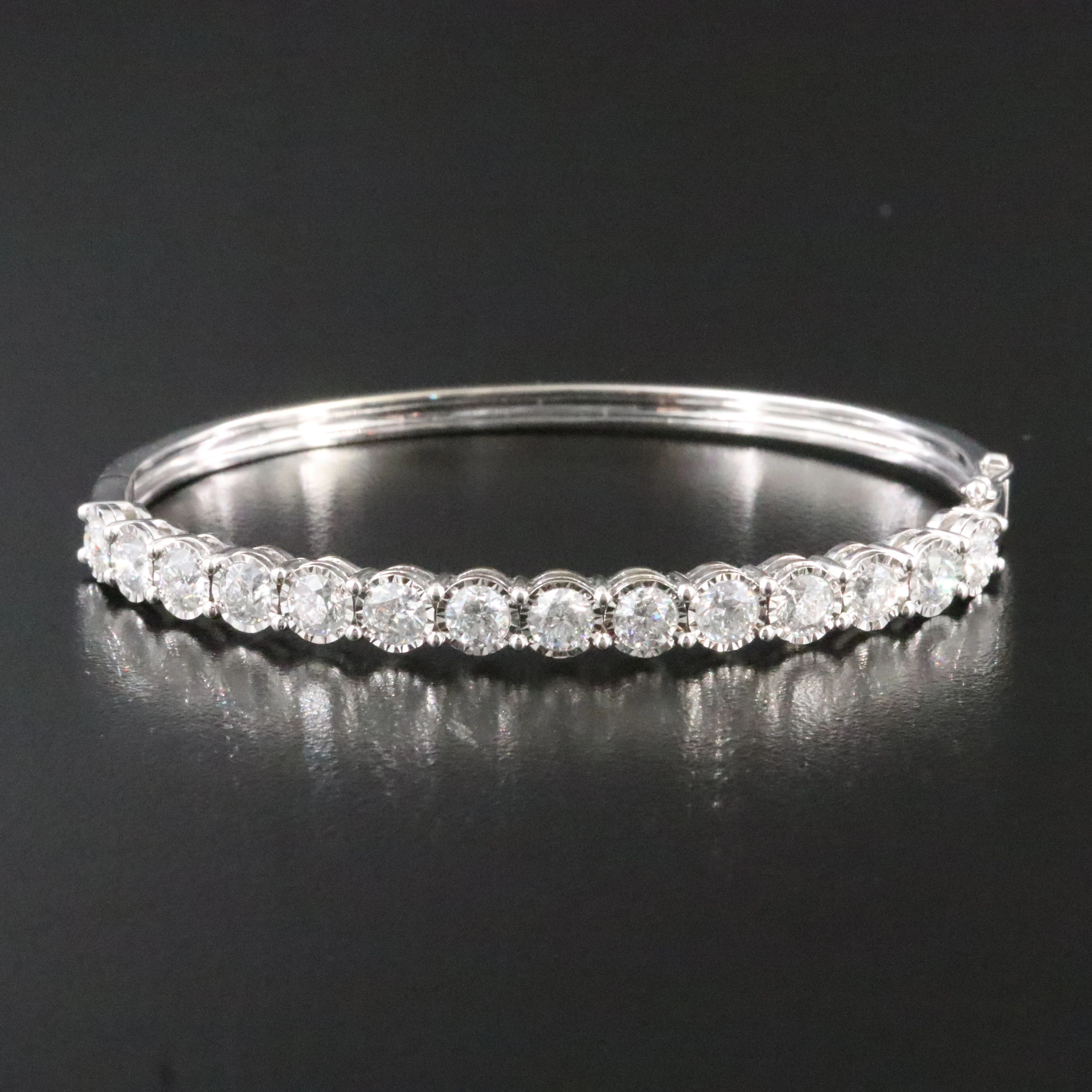 14K 4.05 CTW Diamond Bangle Bracelet