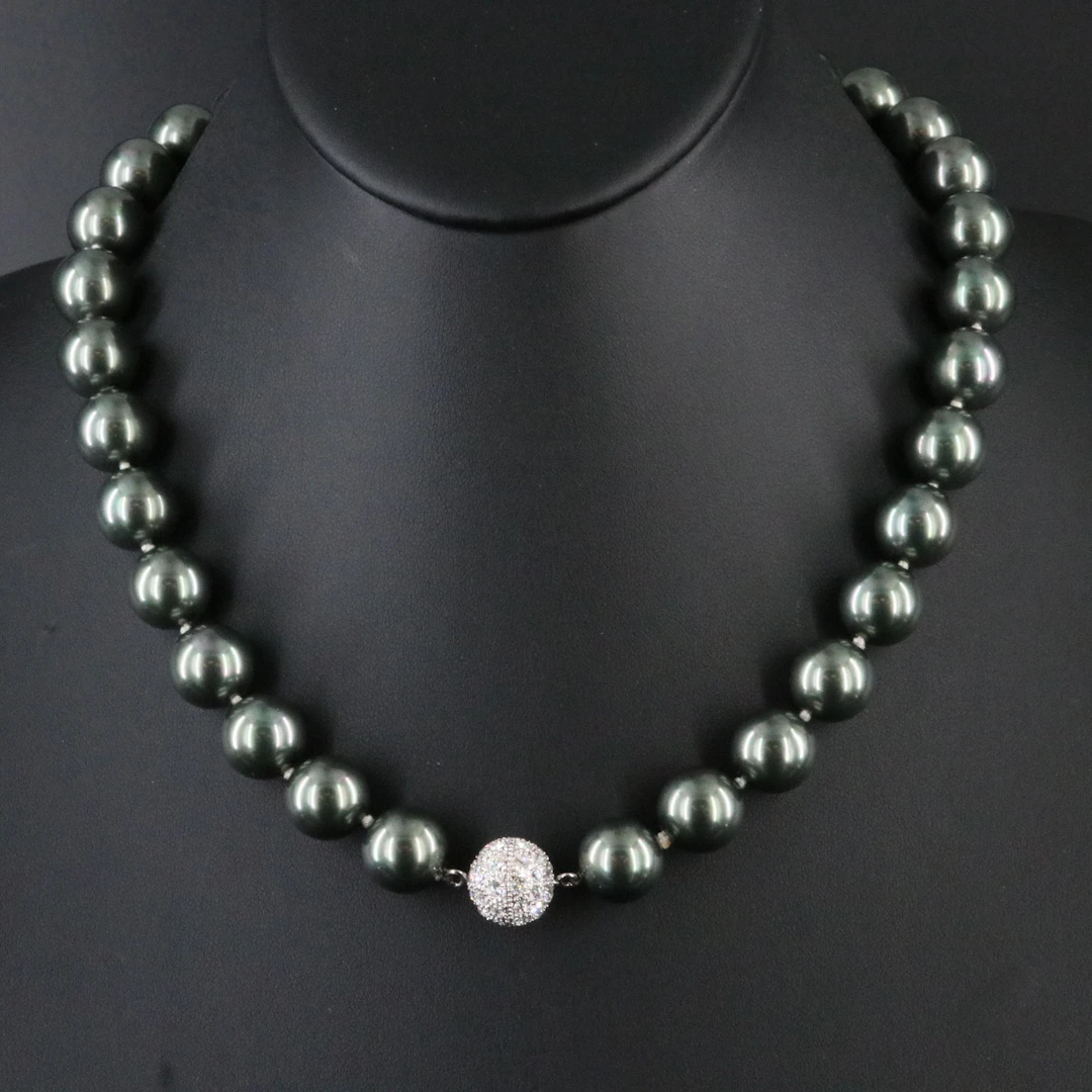 Faux Pearl and Rhinestone Necklace