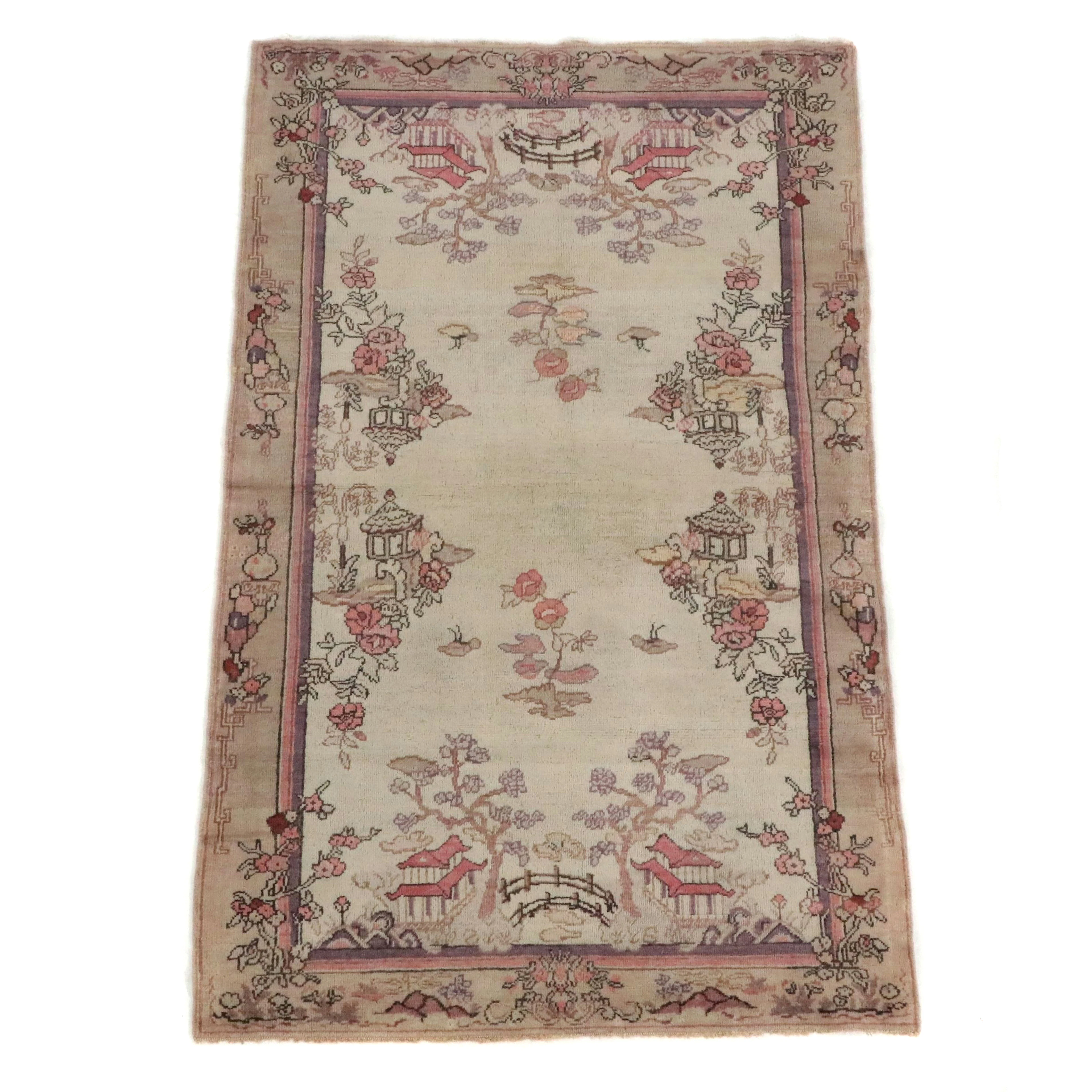 3'10 x 6'3 Hand-Knotted East Turkestan Khotan Area Rug