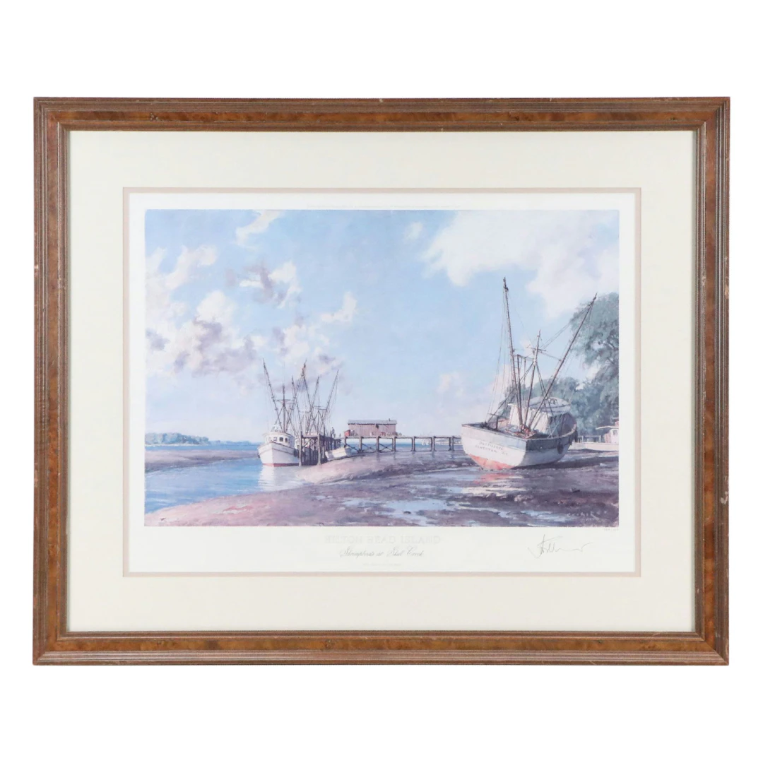 John Stobart Maritime Offset Lithograph "Hilton Head Island," 1987