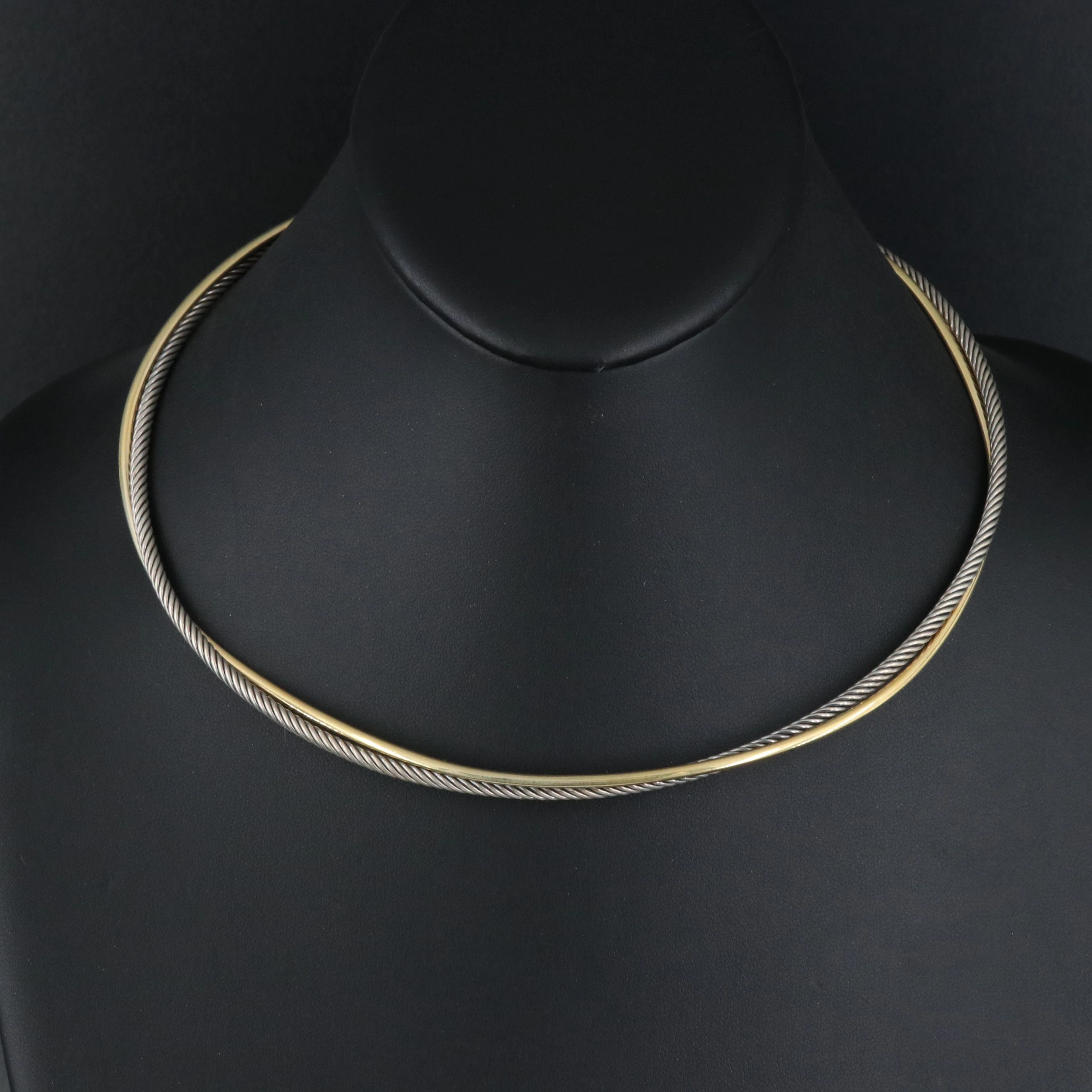 David Yurman Crossover Sterling and 18K Collar Necklace