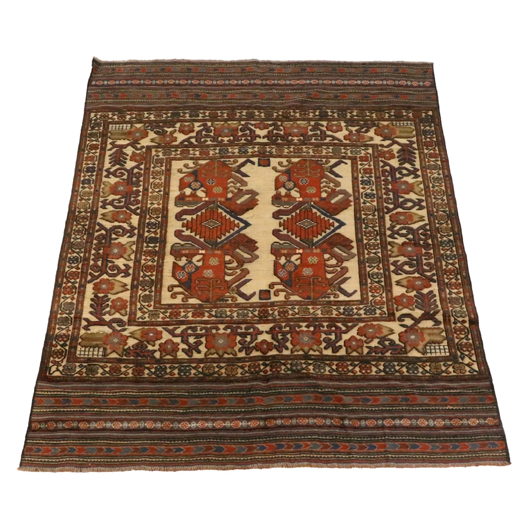 6'7 x 8'7 Handwoven Afghan Barjasta Area Rug