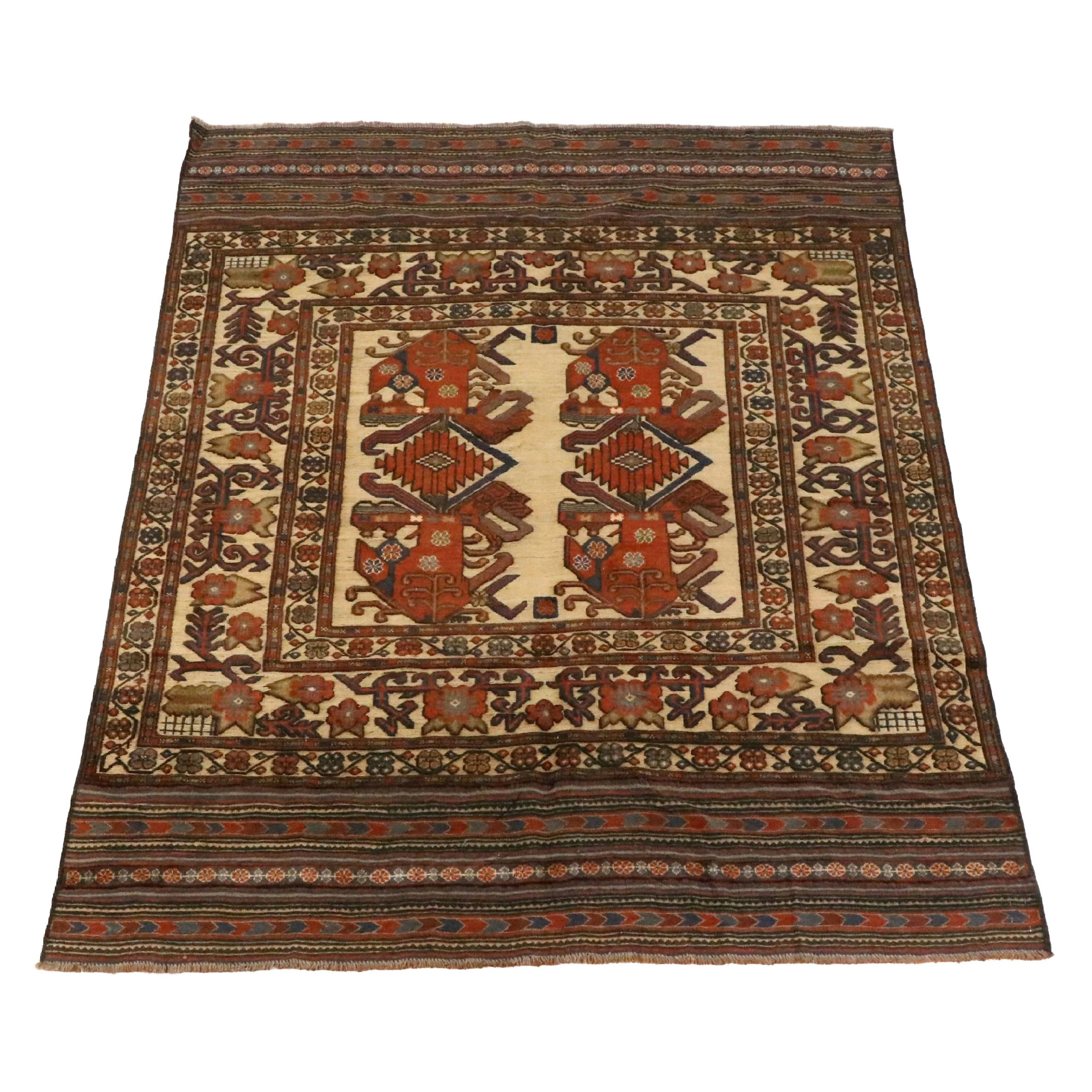 6'7 x 8'7 Handwoven Afghan Barjasta Area Rug