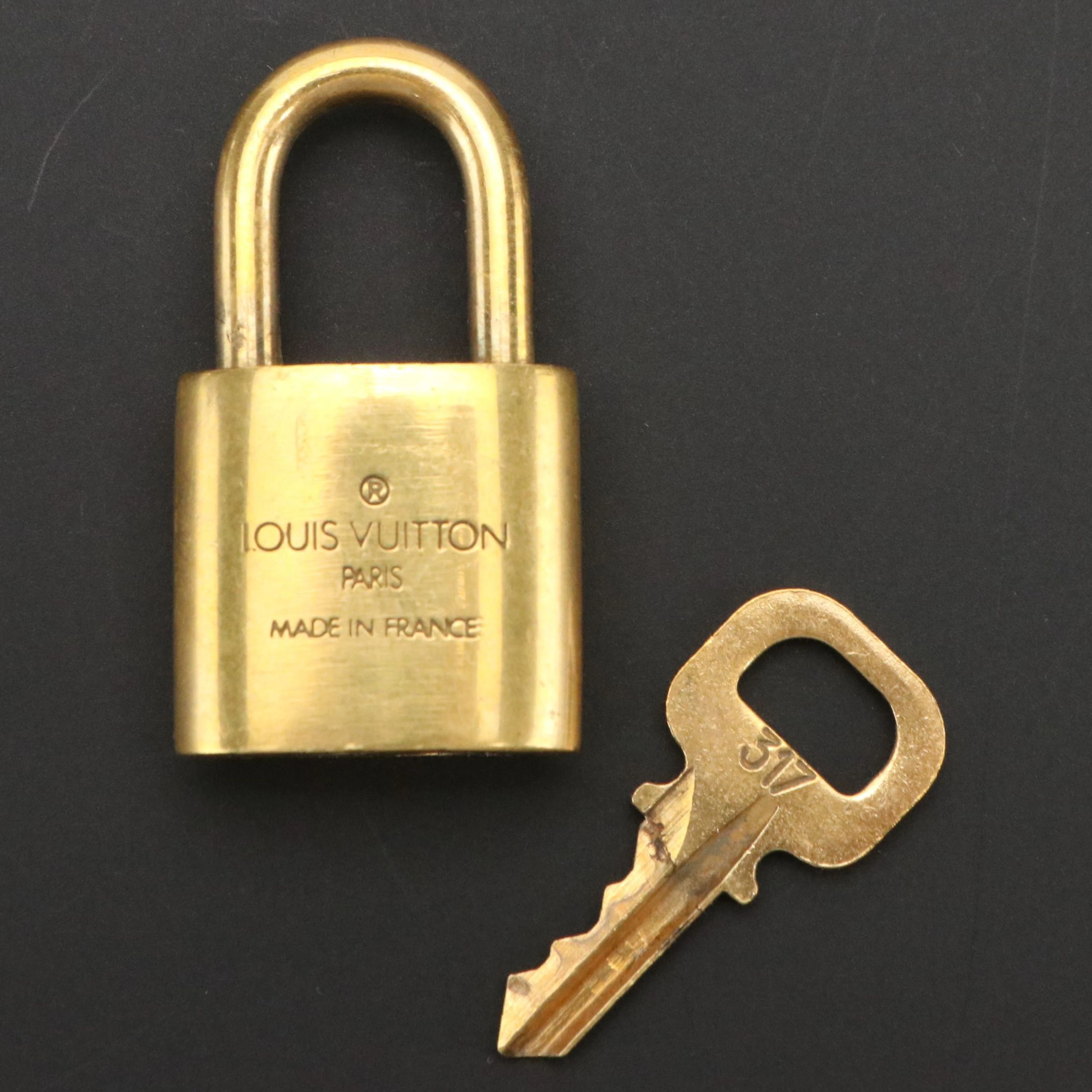 Louis Vuitton 300-Series Brass Padlock and Key Set